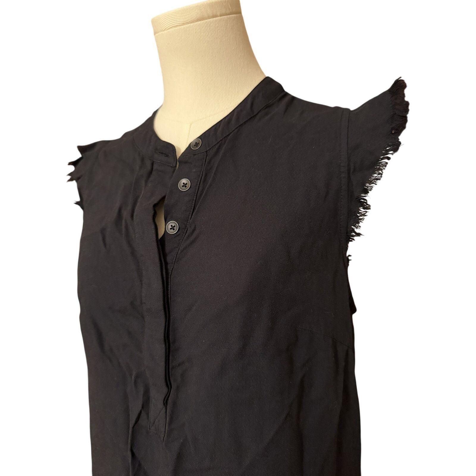 Splendid Splendid Crosshatch Black Dress Henley Style - Small Size S / US 4 / IT 40 - 3 Thumbnail