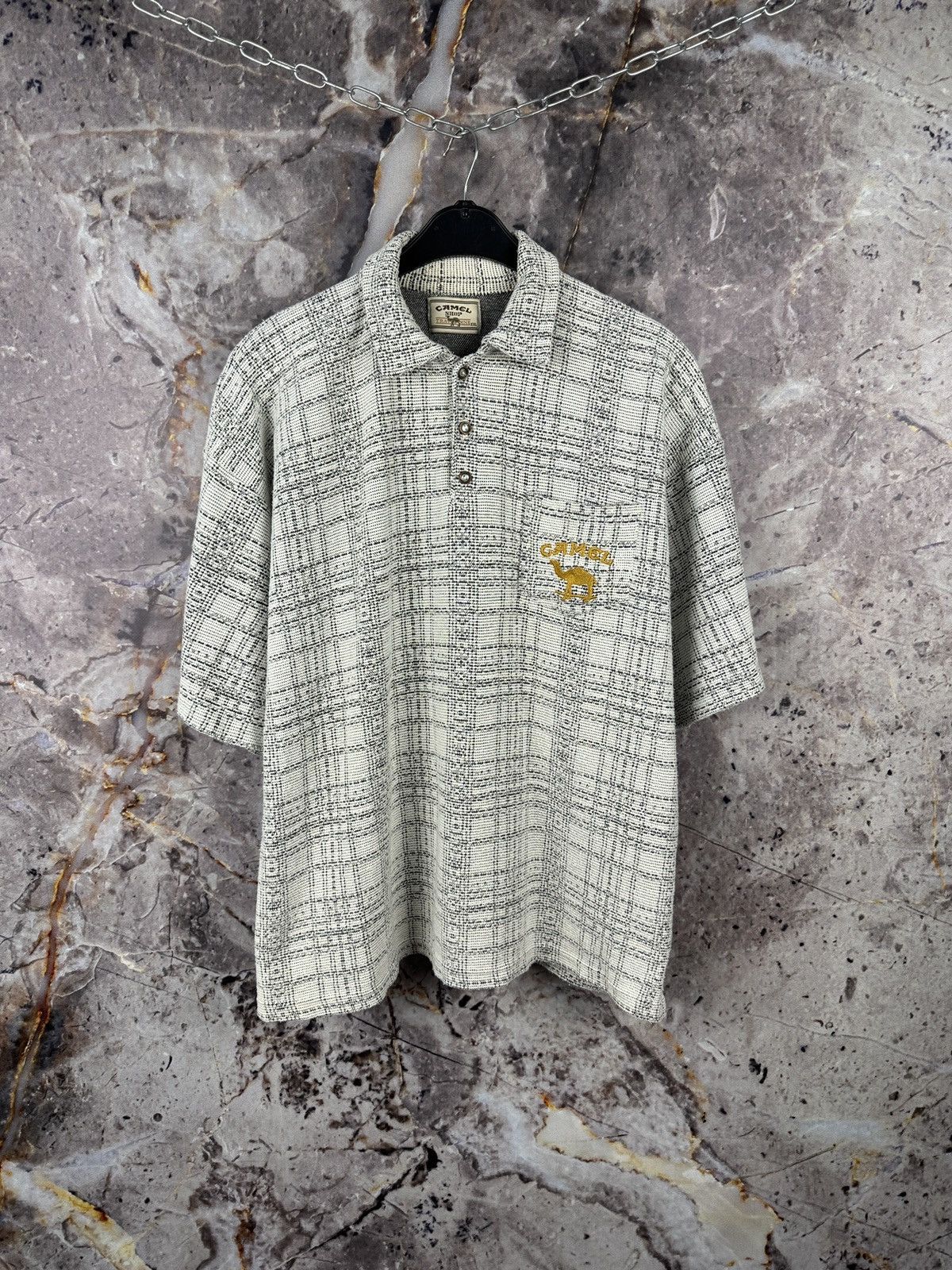 Camel Camel Active Men’s Polo Shirt Vintage Check Pattern Beige Size US XXL / EU 58 / 5 - 1 Thumbnail