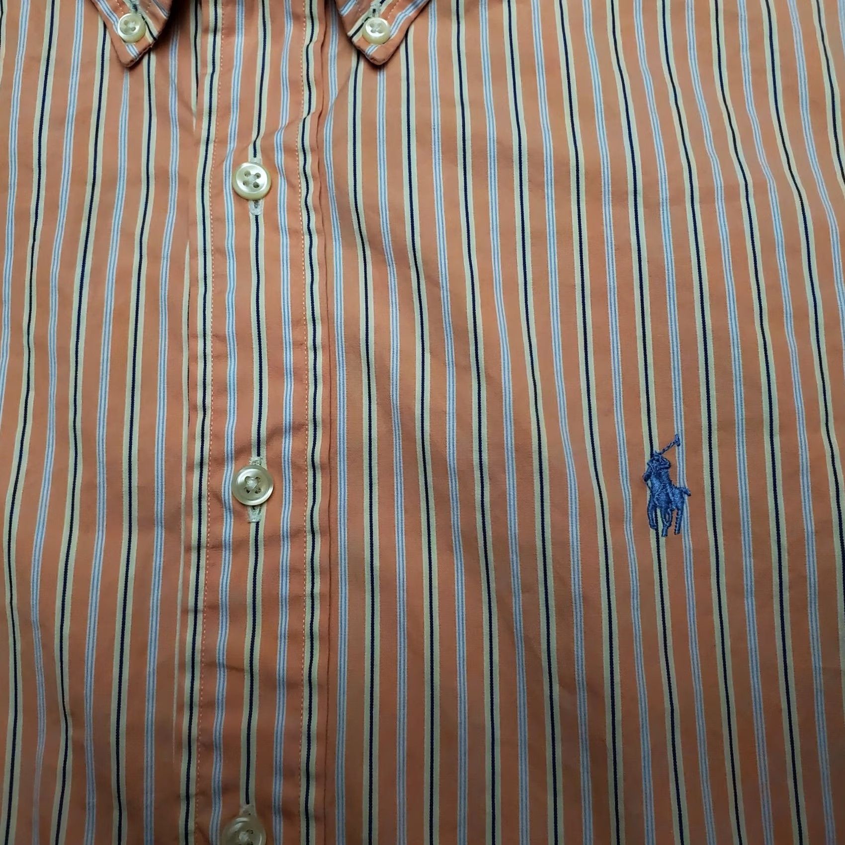 Ralph Lauren Ralph Lauren Shirt Men 16.5 Salmon Striped Classic Fit Long Sleeve Pony Casual Size US XL / EU 56 / 4 - 2 Thumbnail