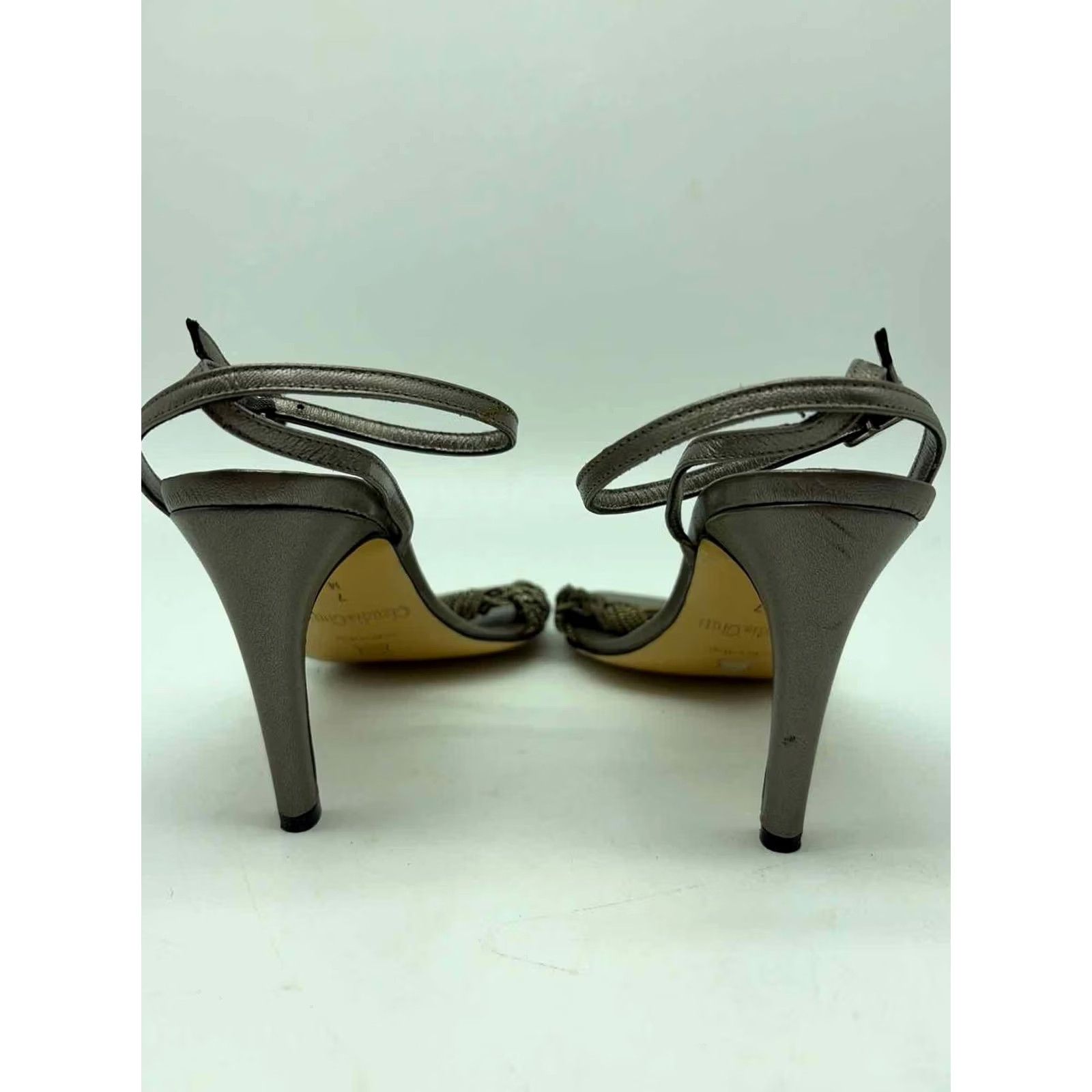 Vintage Claudia Ciuti Gray Size 7 Ankle Strap Heels Size US 7 / IT 37 - 3 Thumbnail