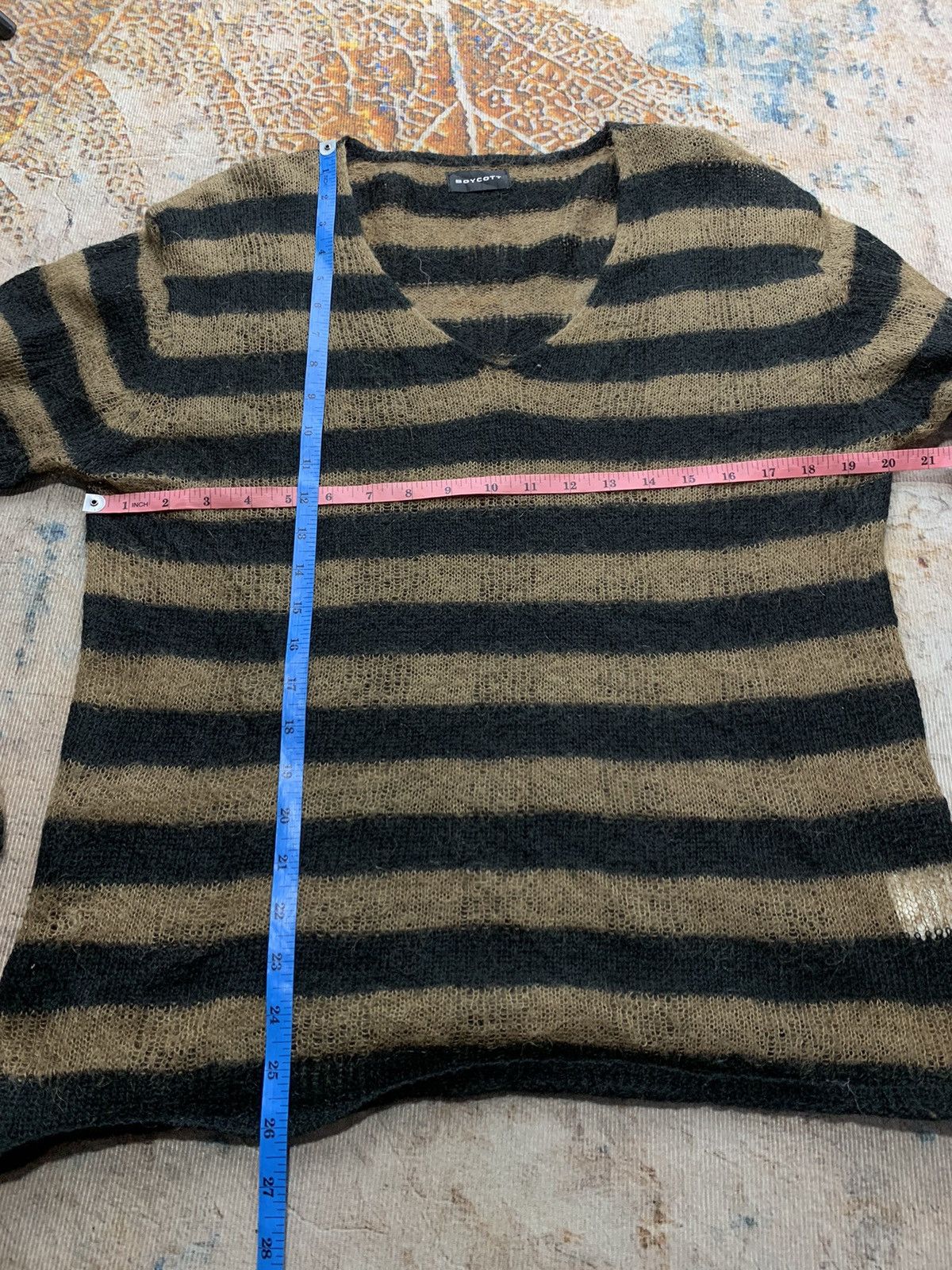 Hysteric Glamour Boycott archive open knitted Striped Grunge kurt cobain STYL Size US M / EU 48-50 / 2 - 7 Thumbnail