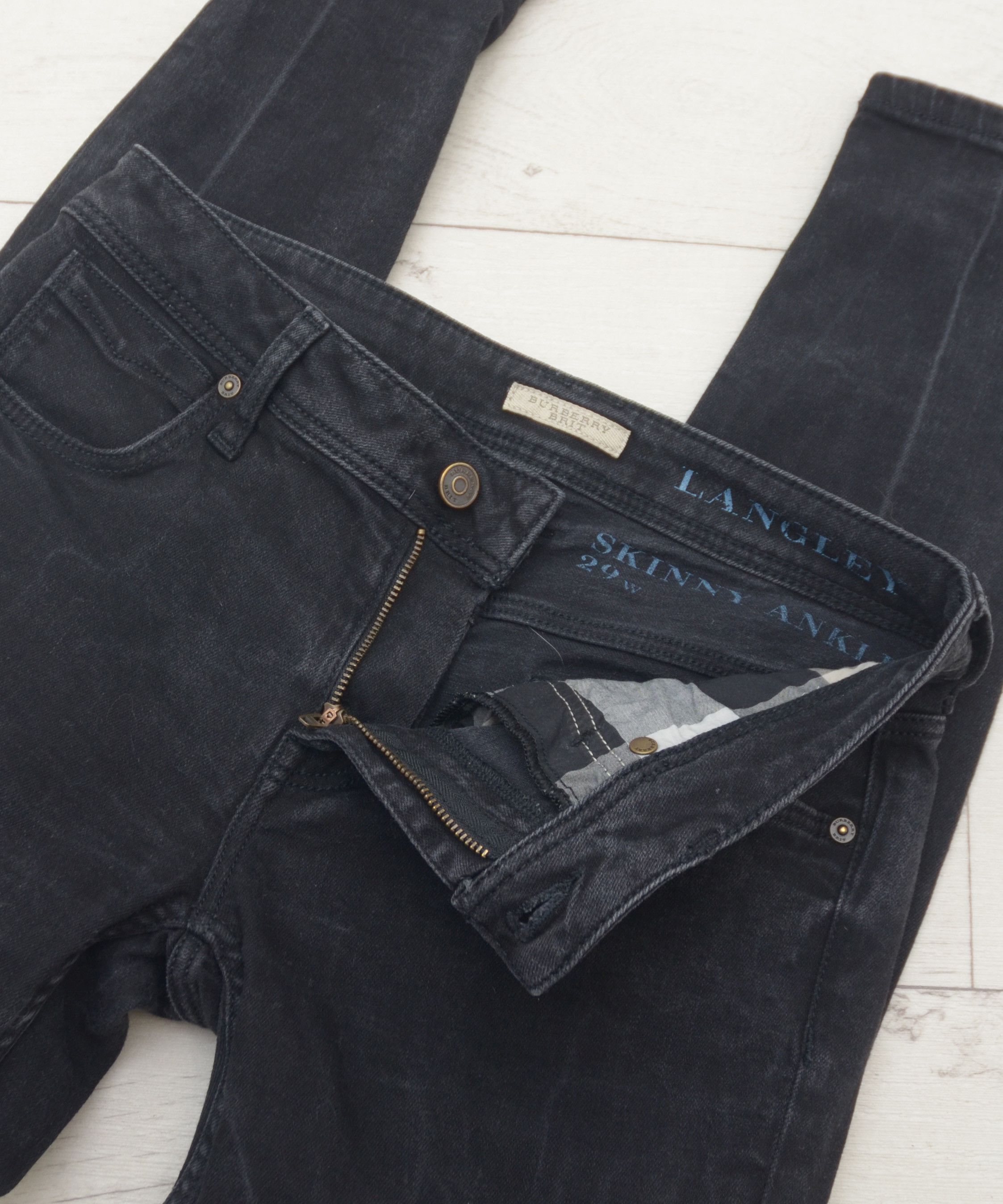 Burberry Burberry Brit Langley Skinny Ankle Deep Modal Jeans Y2K W29 Size 29" - 10 Thumbnail
