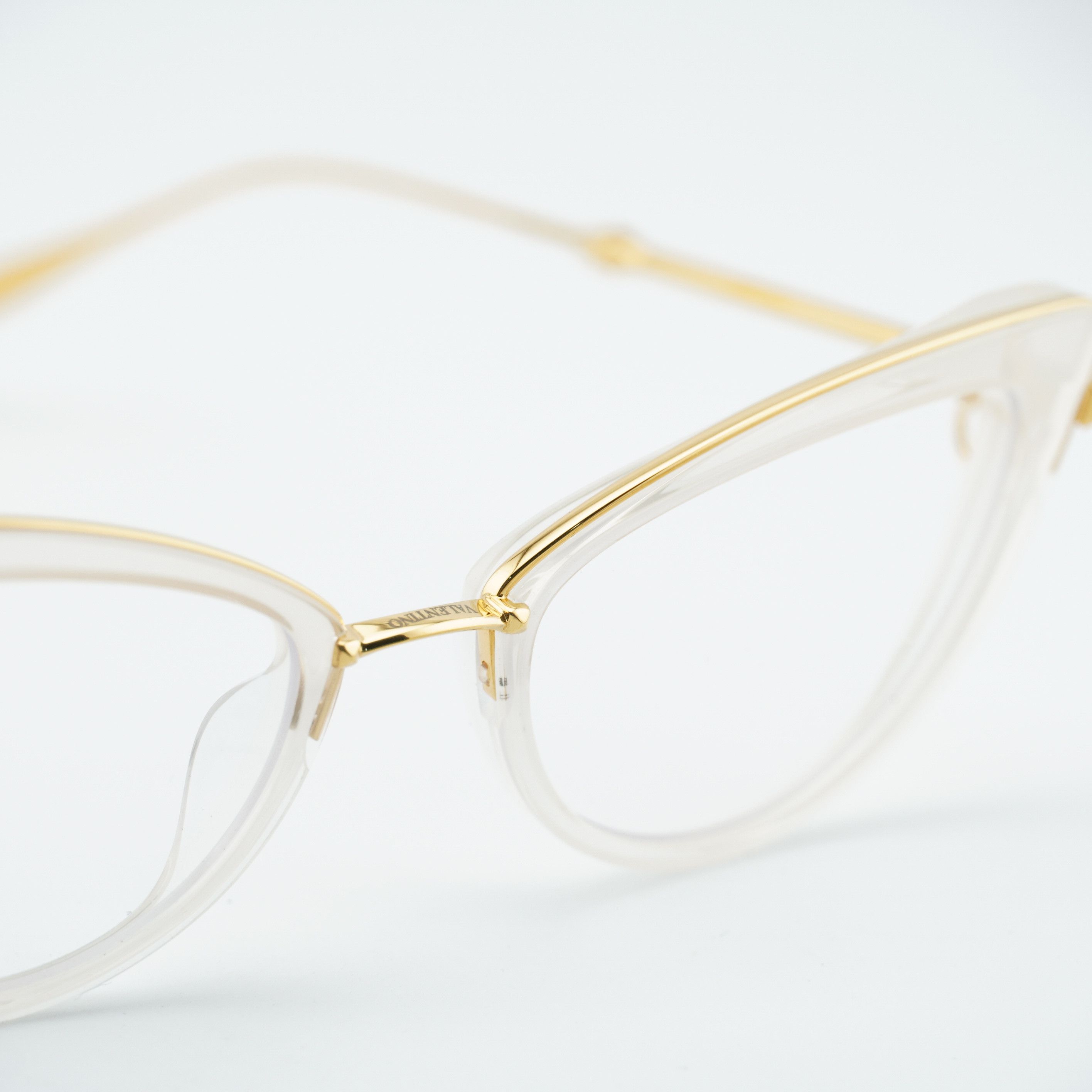 Valentino Valentino V-DAYDREAM VLX-123C-CH Eyeglasses Ivory/Gold 51mm Size ONE SIZE - 9 Thumbnail