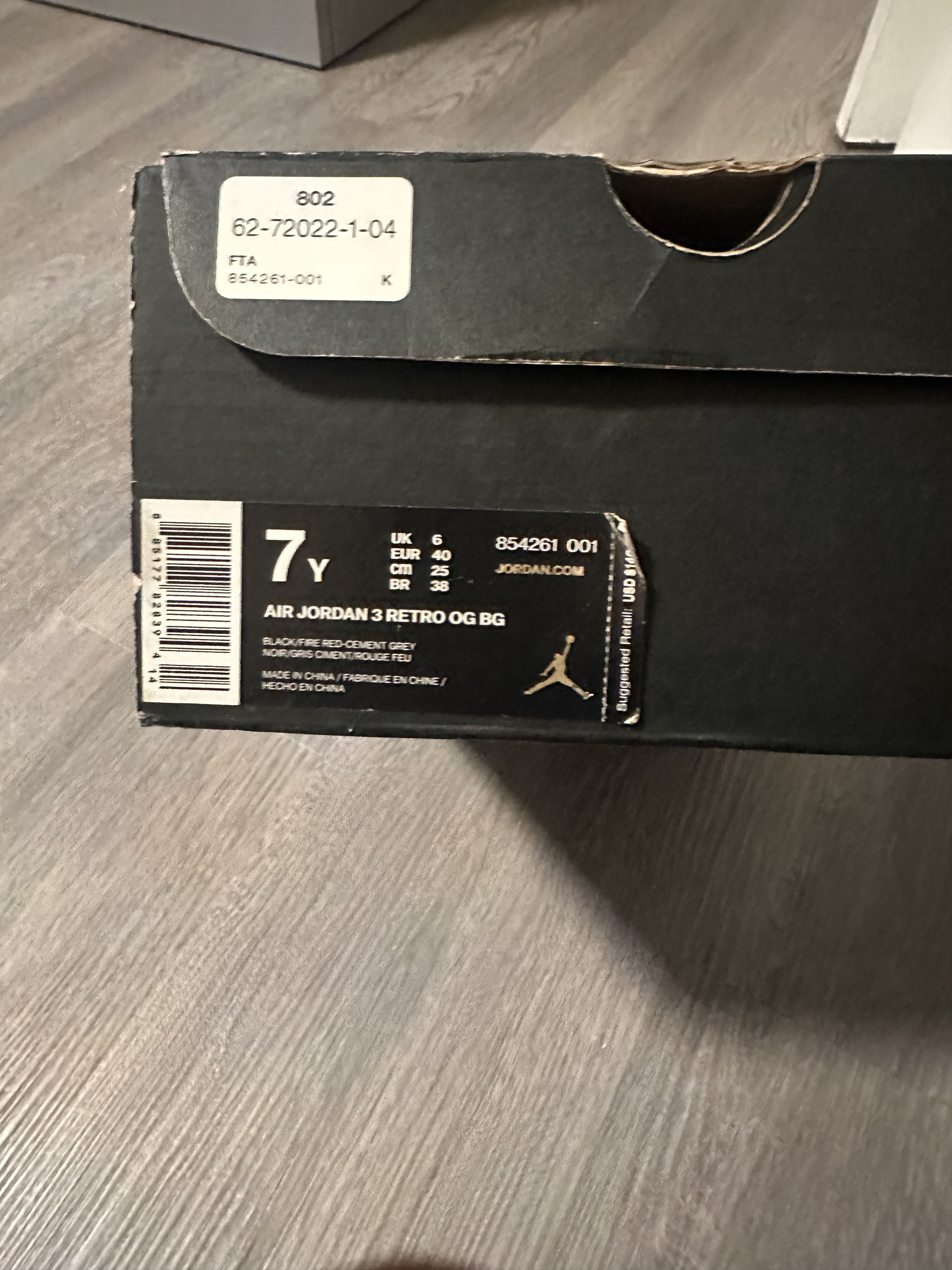 Jordan Brand Black cement 3 Size US 7 / EU 40 - 6 Thumbnail