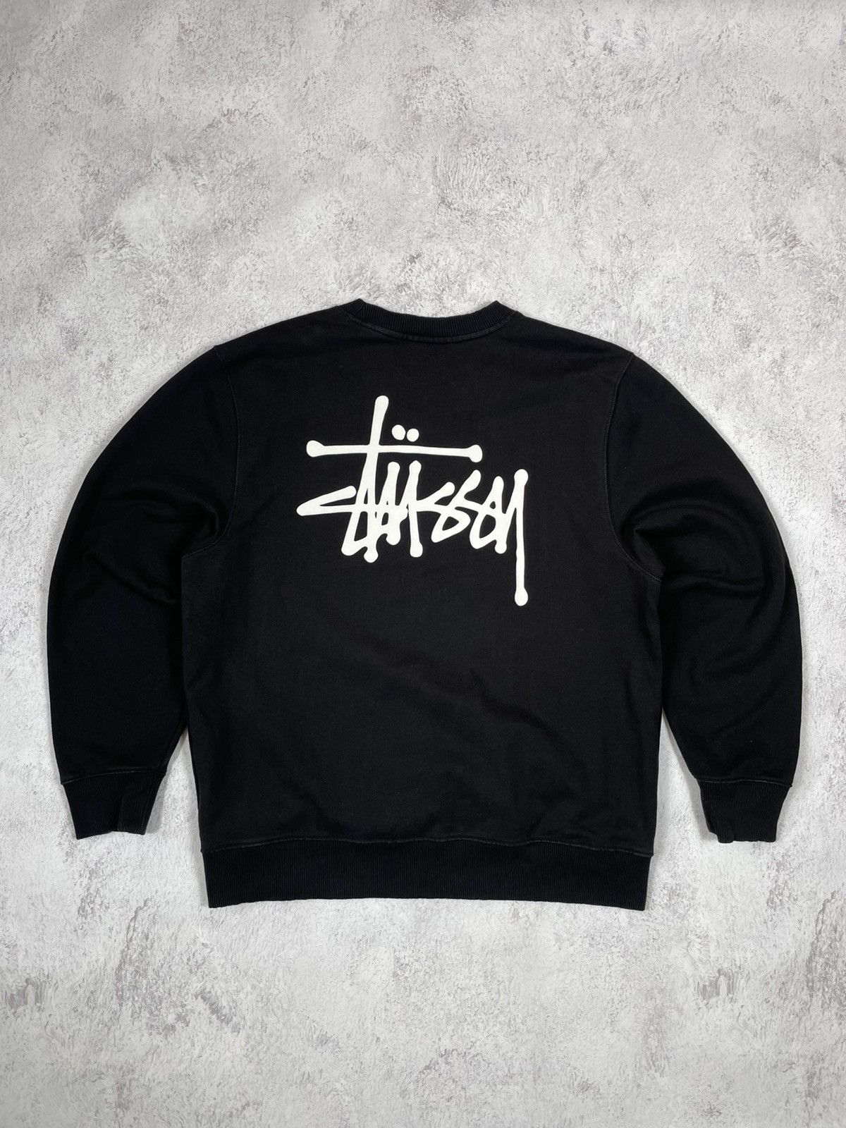 Stussy Vintage Stussy Black Sweatshirt Big Logo Crewneck L Size US L / EU 52-54 / 3 - 5 Thumbnail