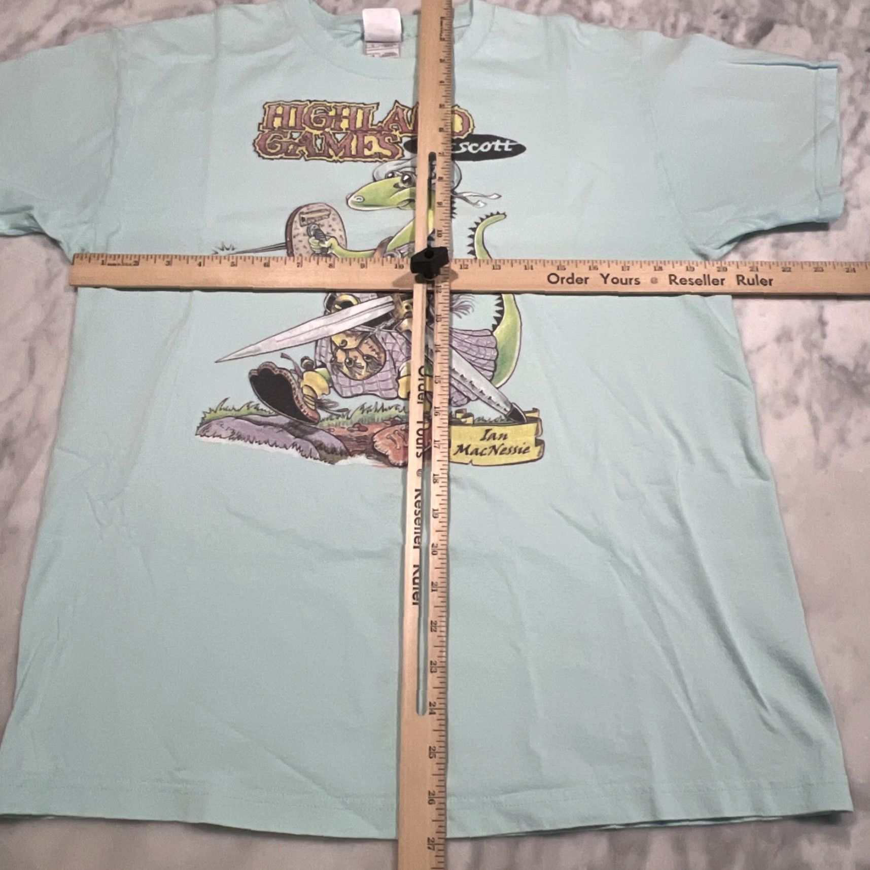 Fruit Of The Loom VINTAGE Prescott Highland Games T Shirt Men L Arizona Graphic Renaissance Dinosaur Teal Men Size US L / EU 52-54 / 3 - 7 Thumbnail