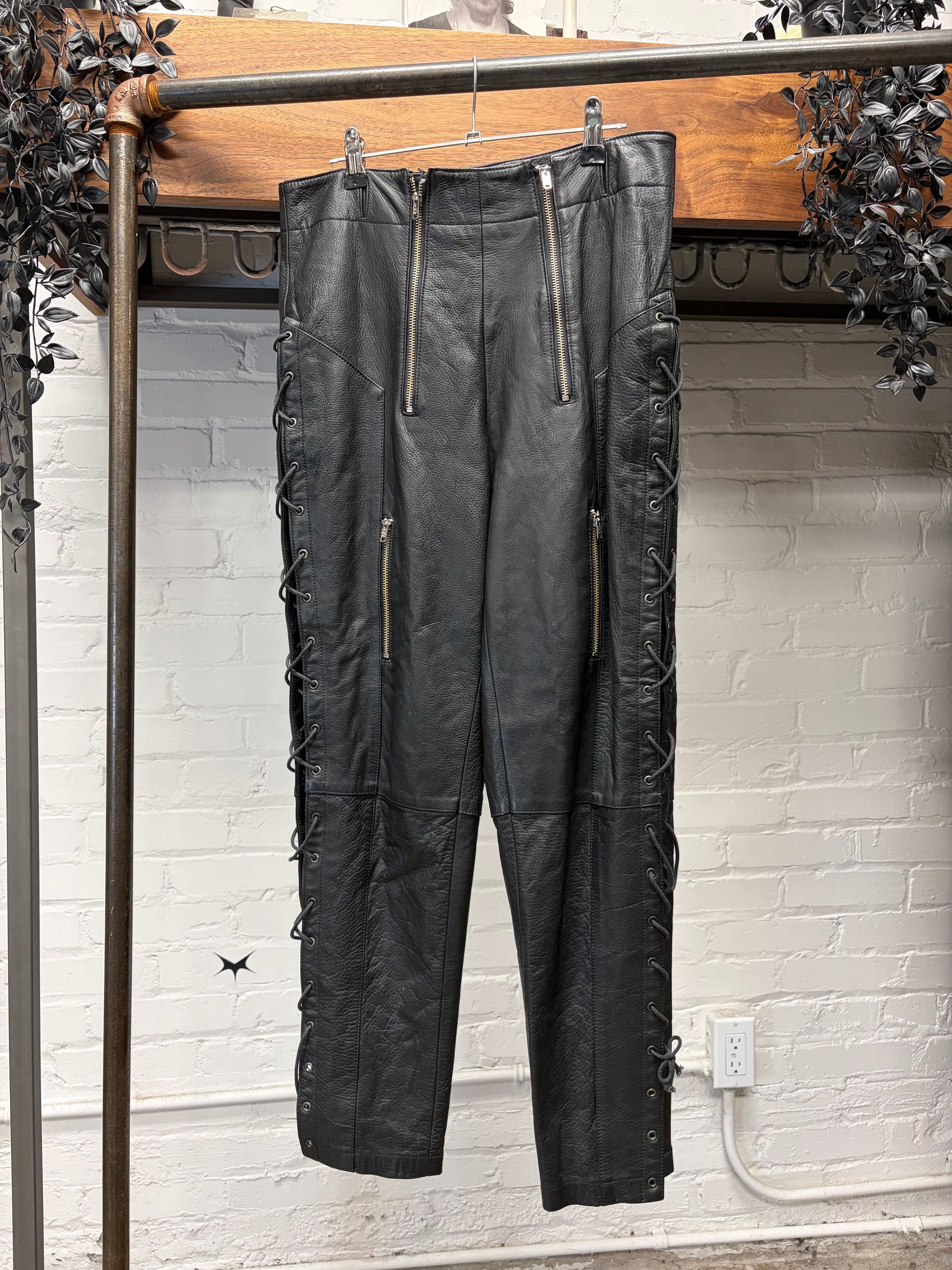 Jean Paul Gaultier Vintage 1980’s Jean Paul Gaultier Leather Bondage Pants Size US 28 / EU 44 - 1 Thumbnail