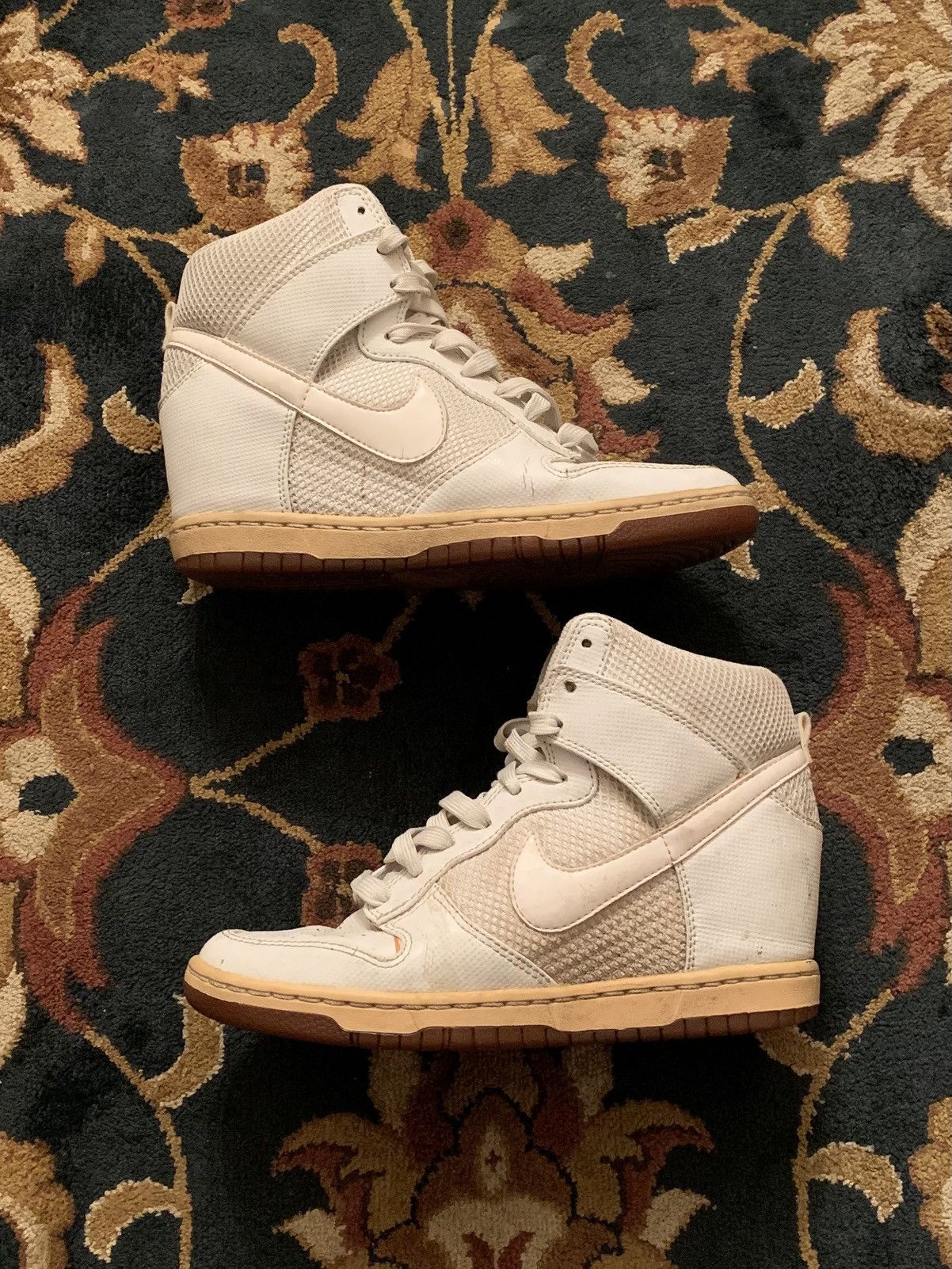 Vintage Y2K Nike Dunk Sky High Wedge White Gum Hi Top Shoes