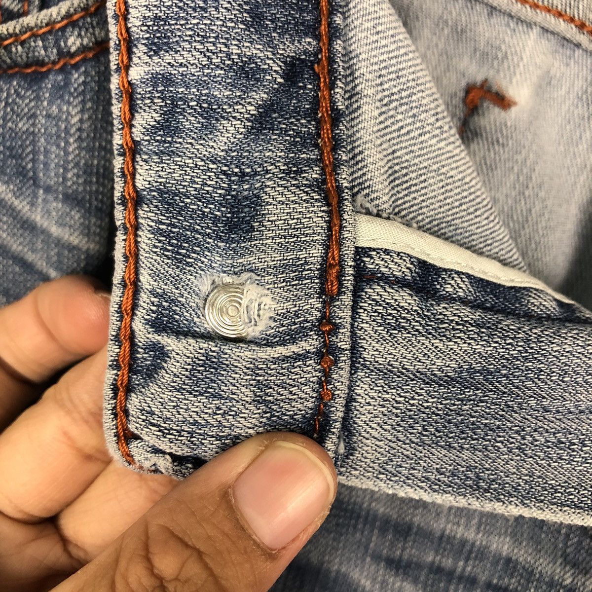 Japanese Brand 🔥Vintage Denim Jeans Sukajan Pocket Big Logo Size US 36 / EU 52 - 18 Thumbnail