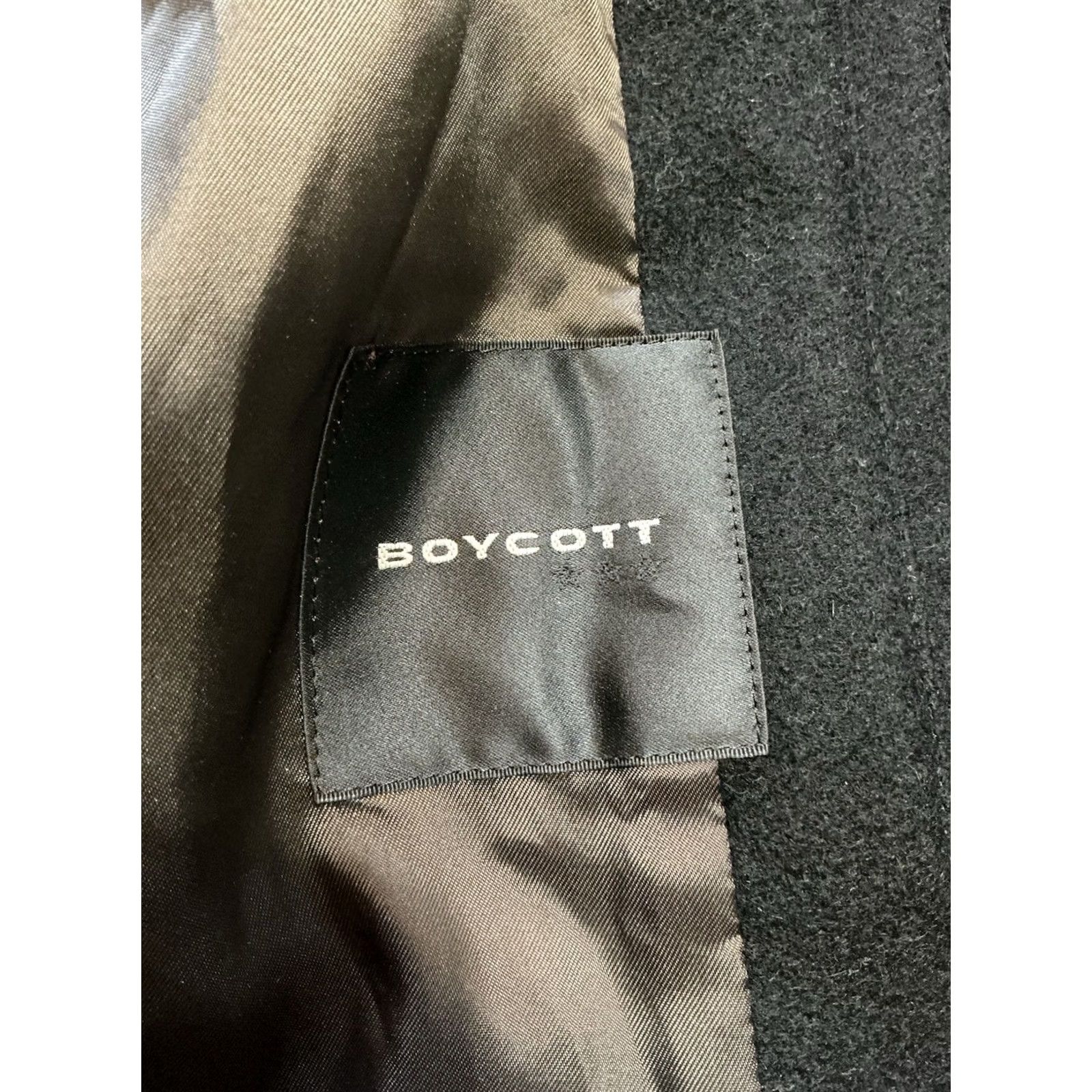 Vintage VINTAGE Boycott Japan Black Wool Military Full Zip Button Hooded Duffle Jacket Sz. 3 Mens Hooded Jacket Boys? Size US S / EU 44-46 / 1 - 4 Thumbnail