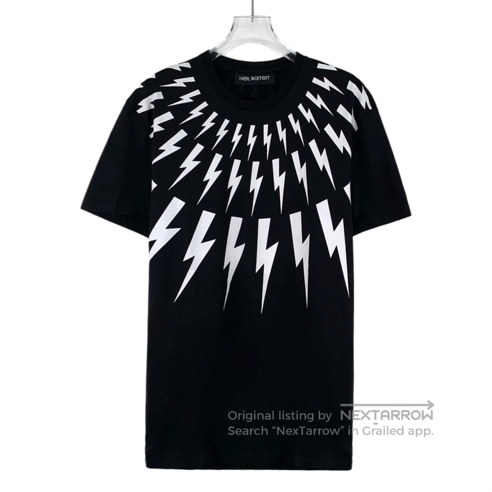 Neil Barrett Neil Barrett Black cotton round neck short-sleeved T-shirt Size US M / EU 48-50 / 2 - 1 Thumbnail