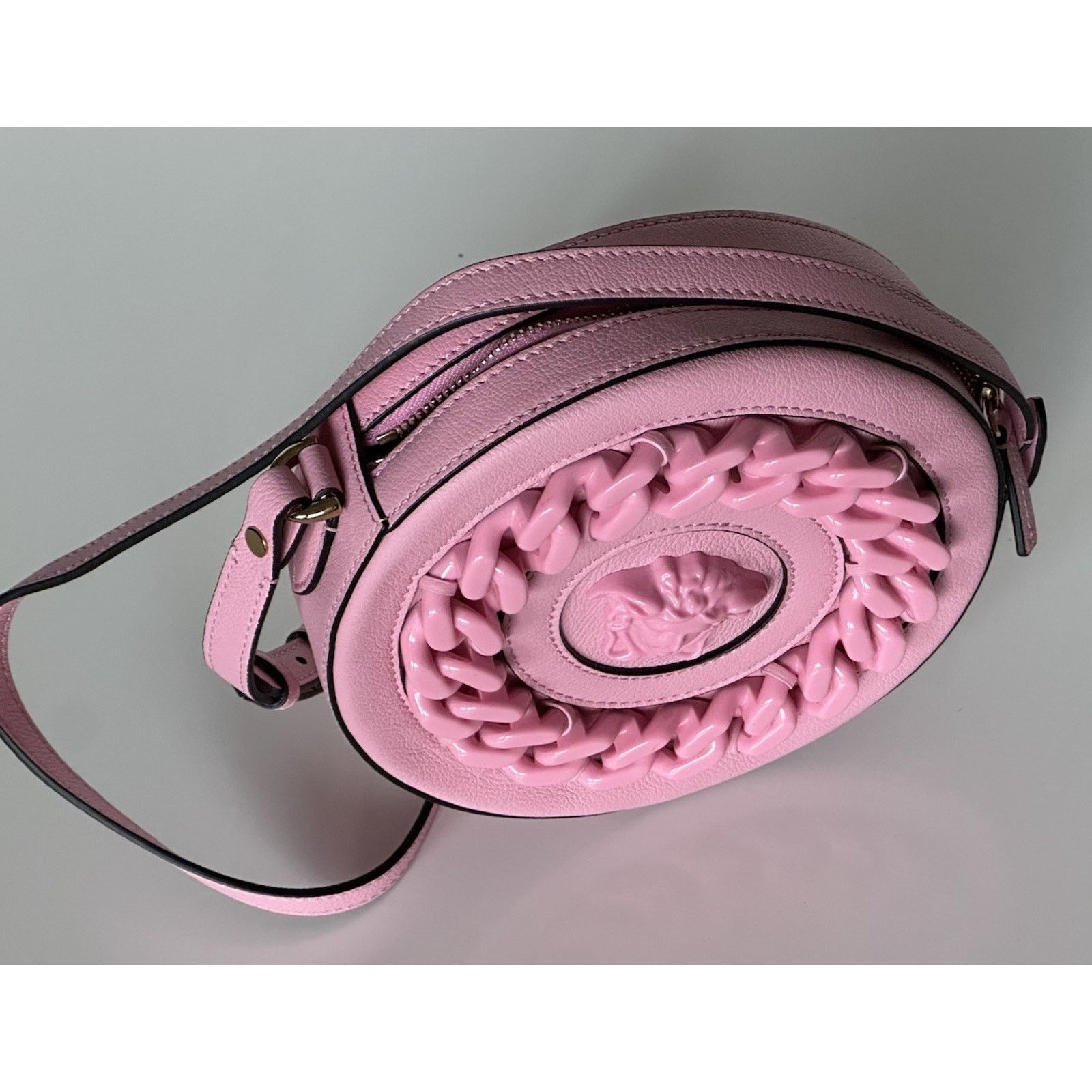 Versace Versace Medusa Calf Leather Round Pink Crossbody Bag 1021602 Size ONE SIZE - 4 Thumbnail