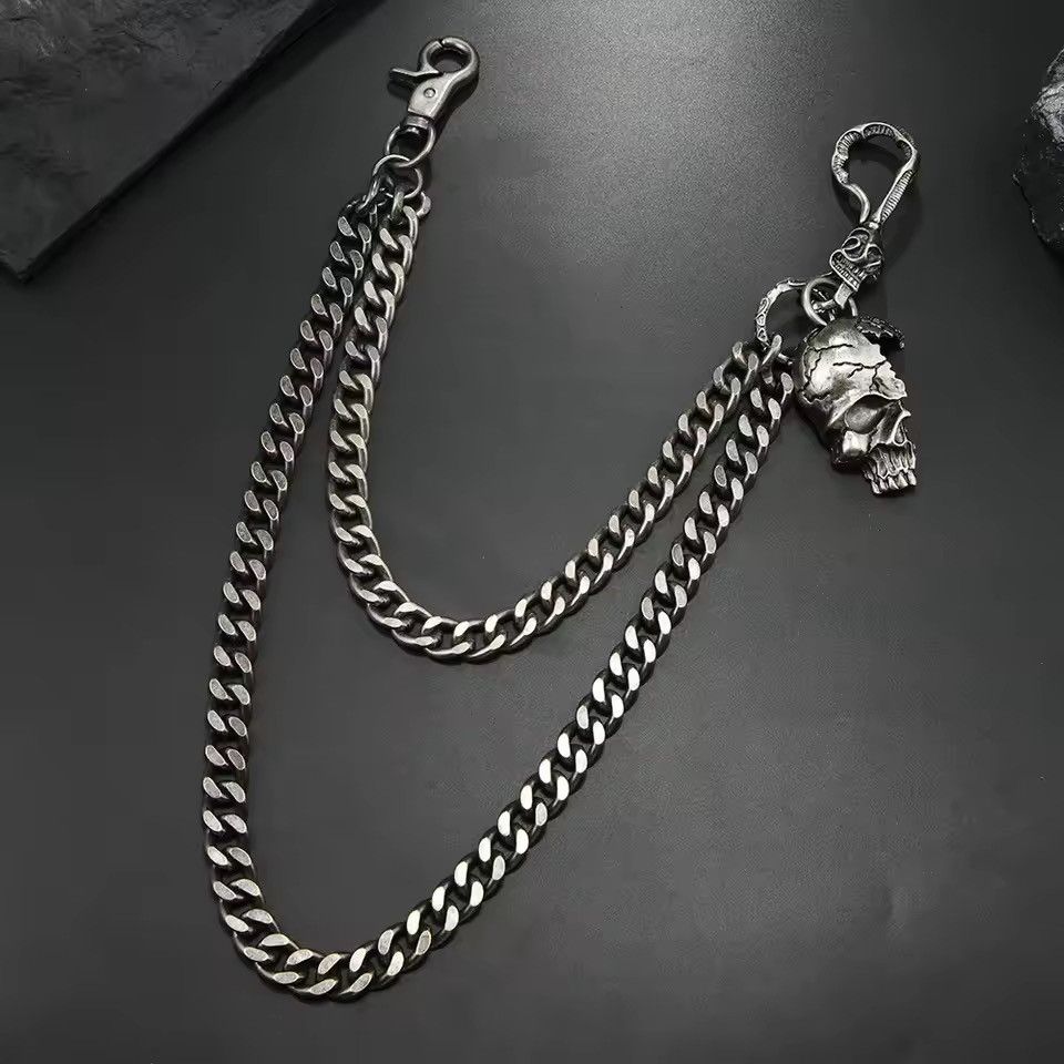 Jewelry Skull Double Wallet Chain, Pants Chain Size ONE SIZE - 2 Thumbnail