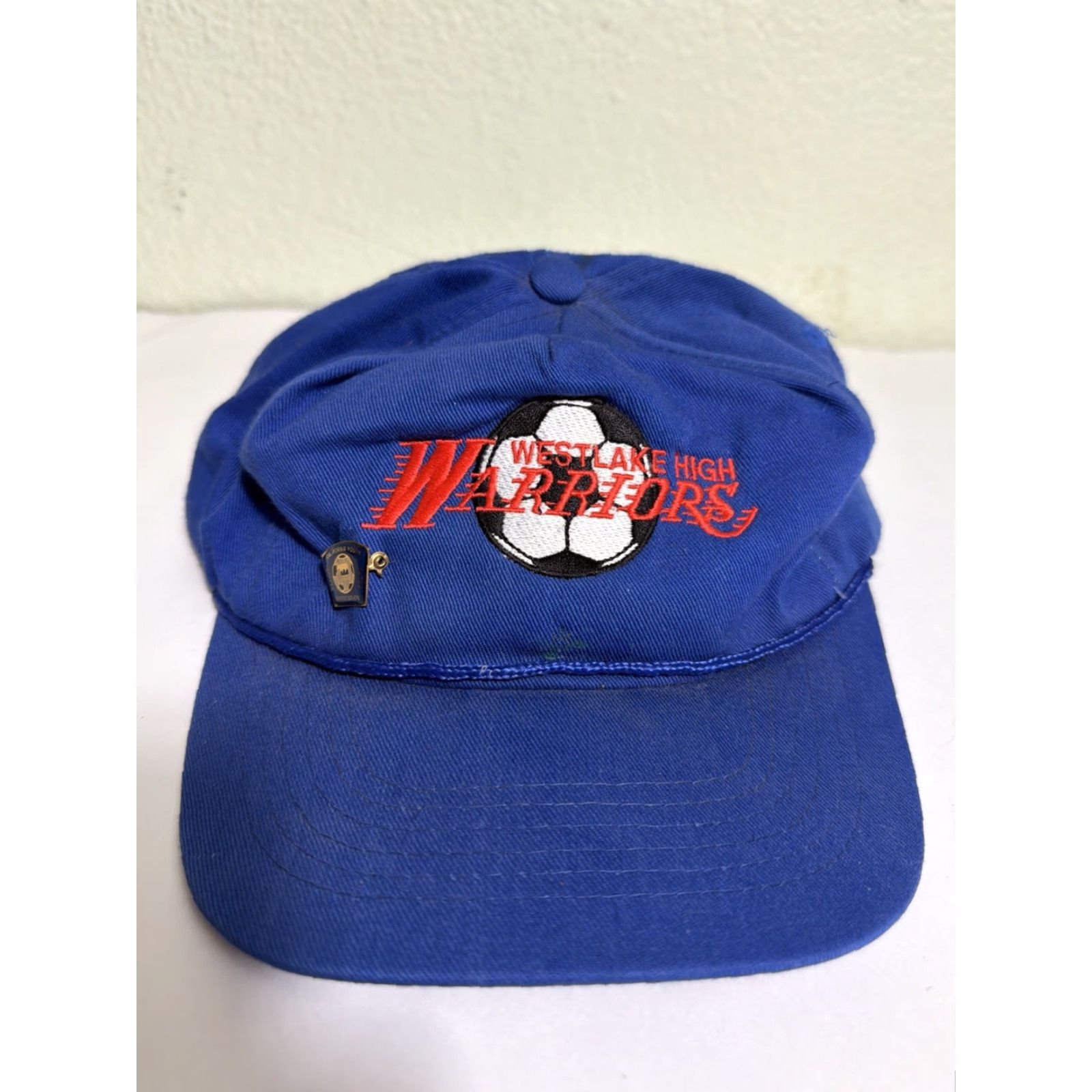 Vintage VINTAGE 90s Strapback Hat Li-tom Blue Orange Westlake High Warriors Crack Bill Soccer Men S Cap Accessories Size ONE SIZE - 2 Thumbnail