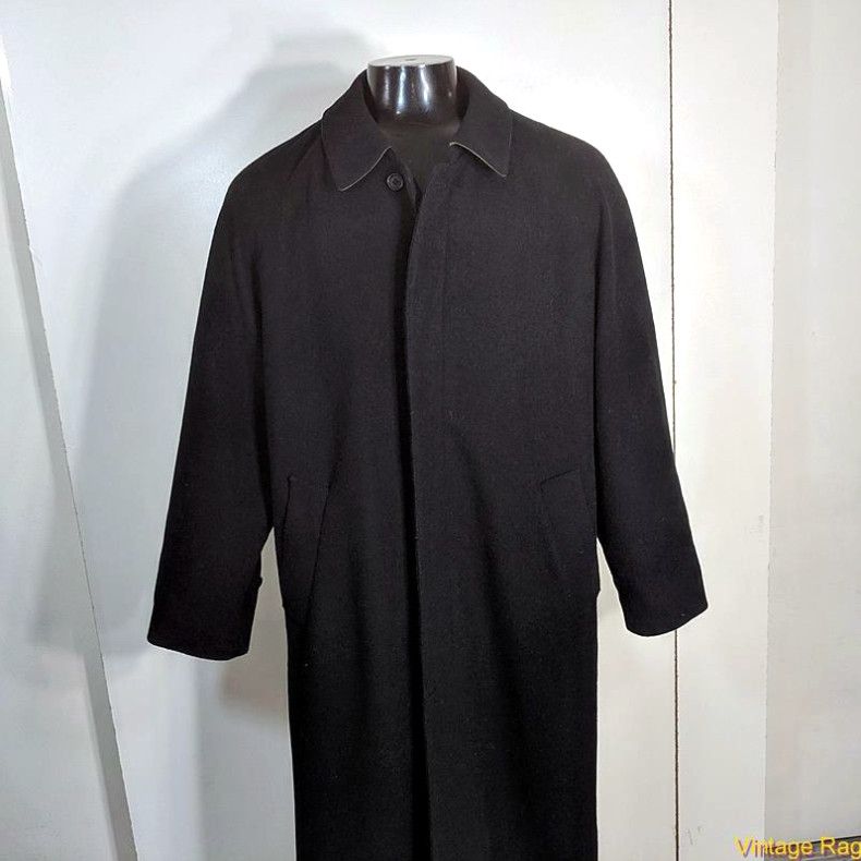 image of Newport Harbor Wool Coat Overcoat Mens Size M 40 Black in White