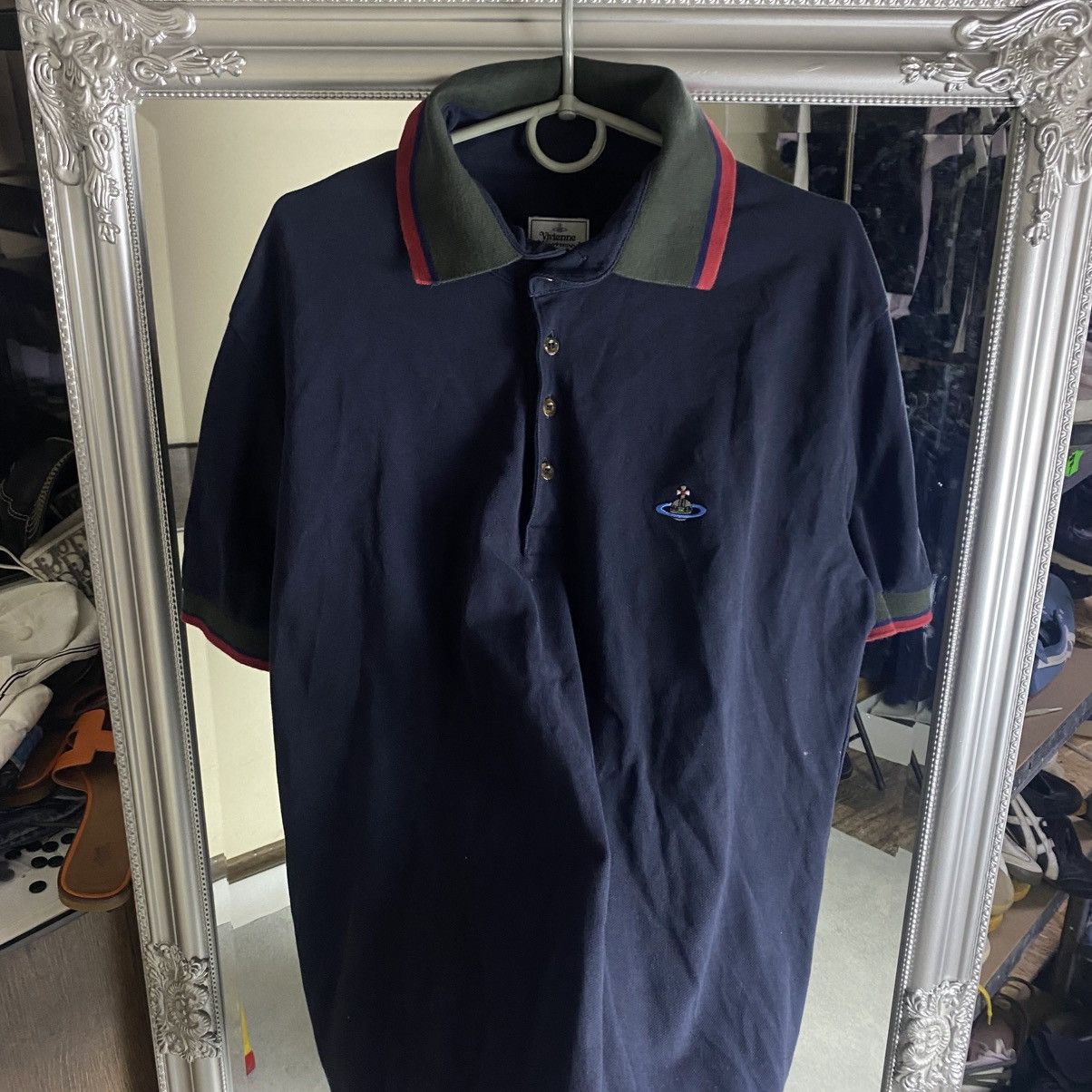 Vivienne Westwood Vivienne Westwood Polo Shirt Mini Logo Orb Grey Size US XL / EU 56 / 4 - 3 Thumbnail