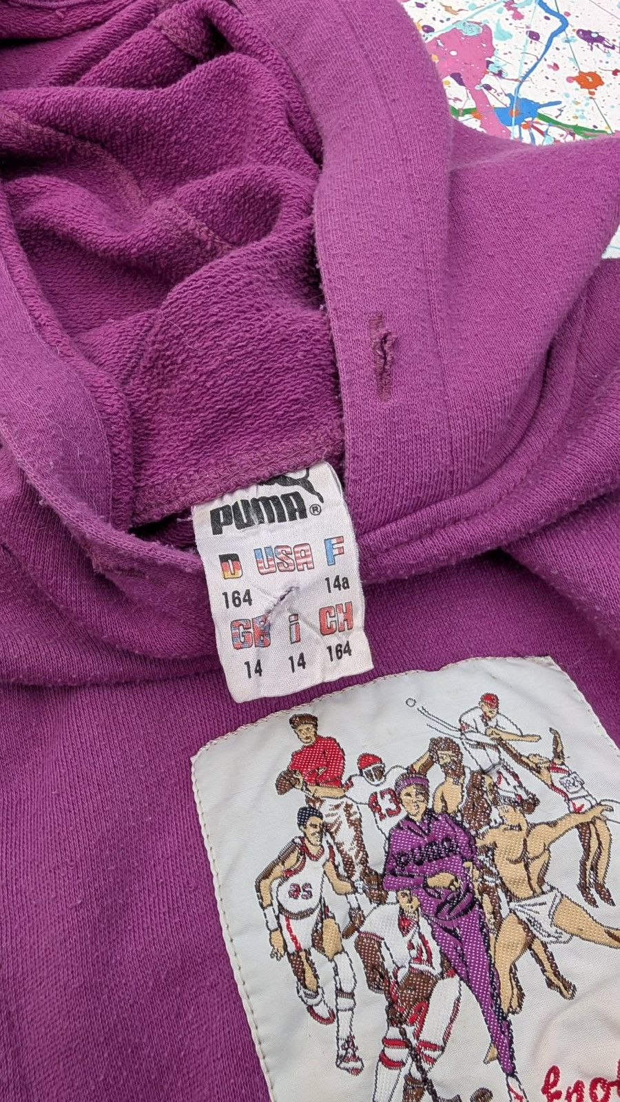 Puma Vintage puma hoodie 80s purple green running unisex Size US M / EU 48-50 / 2 - 10 Thumbnail