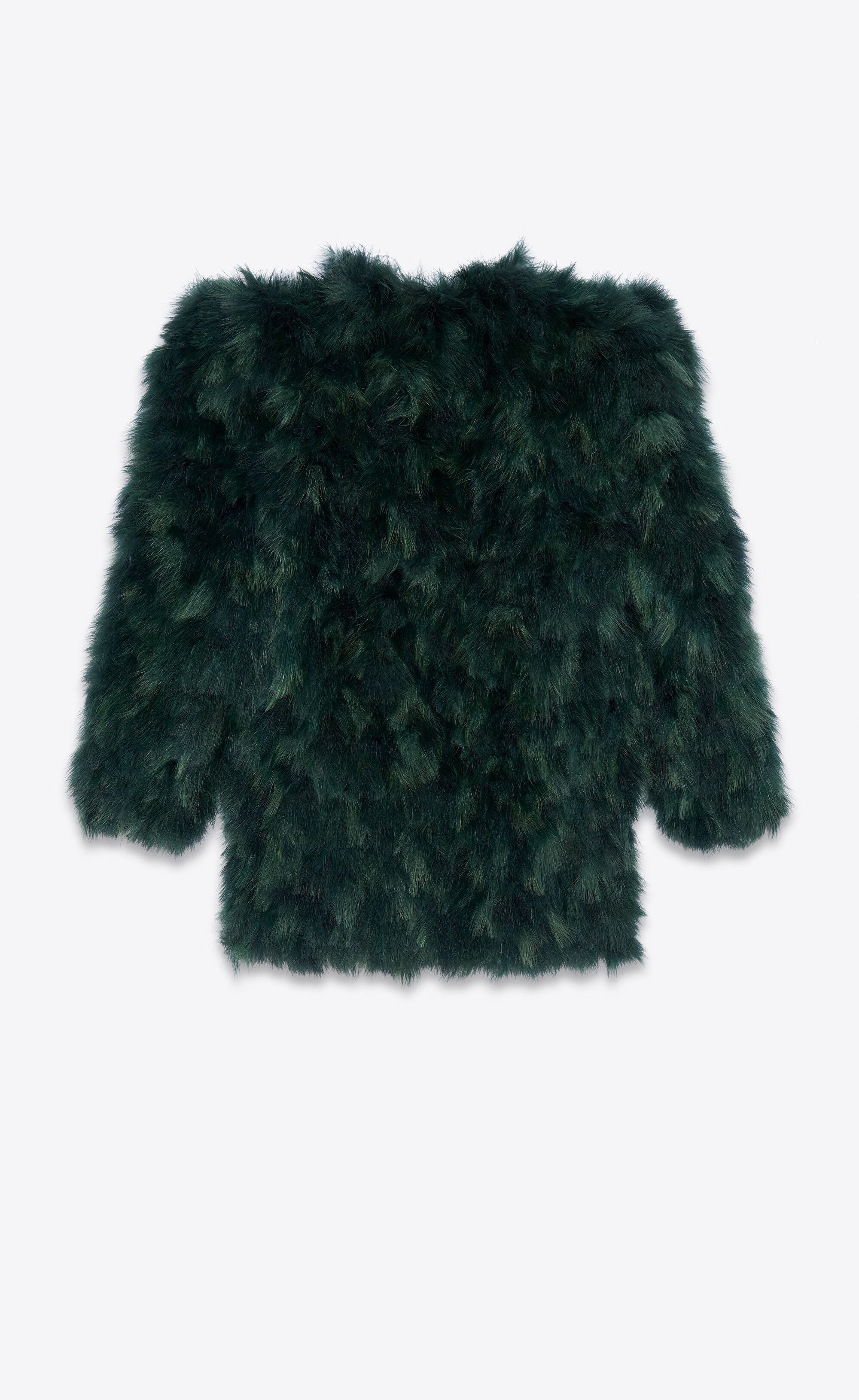 Saint Laurent Paris o1bcso1str1224 Feather Jacket In Silk Organza in Black Size M / US 6-8 / IT 42-44 - 3 Thumbnail