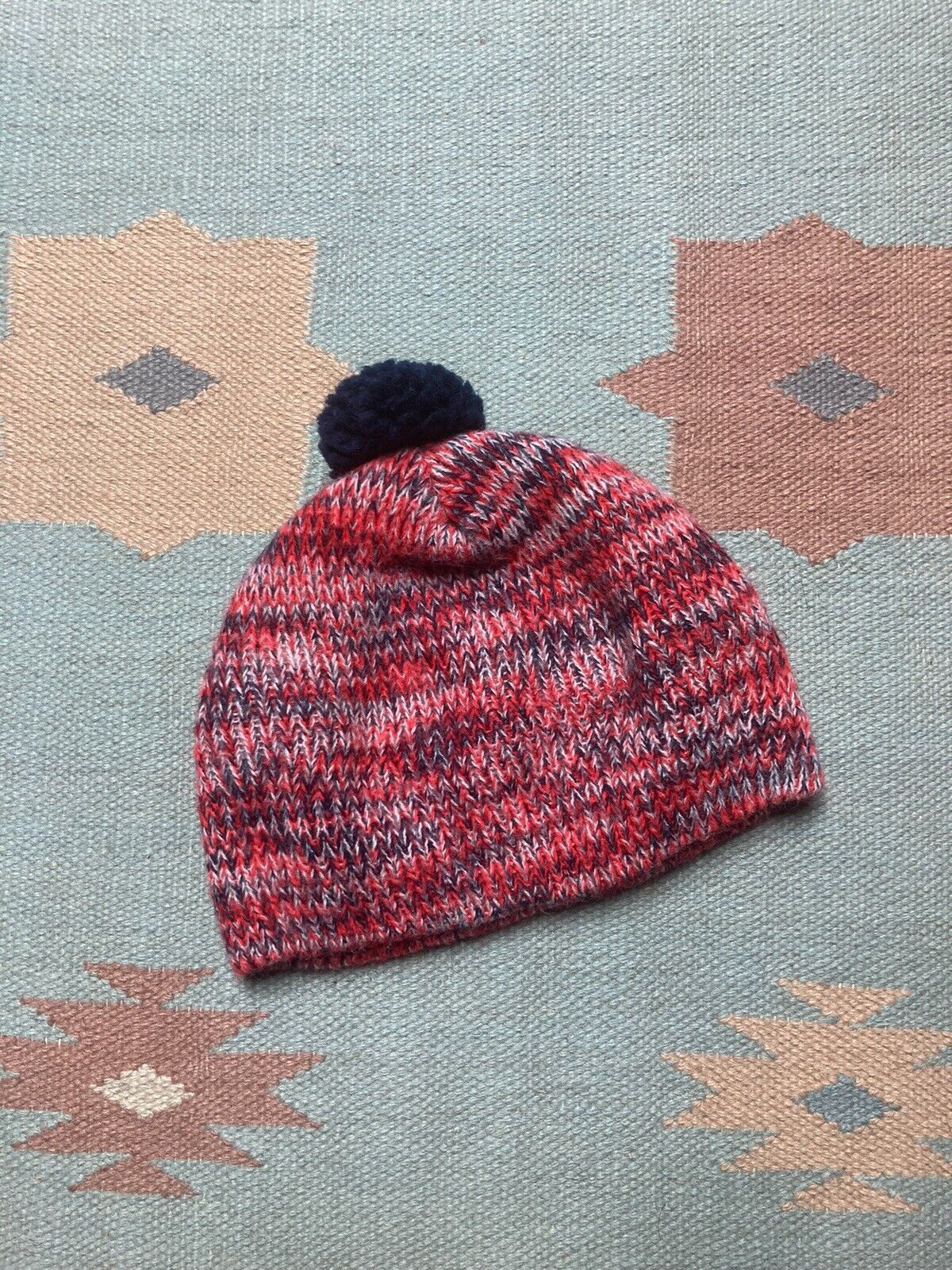 Vintage Vintage acrylic knit beanie Pom Pom winter hat fuzzy soft Size ONE SIZE - 1 Thumbnail