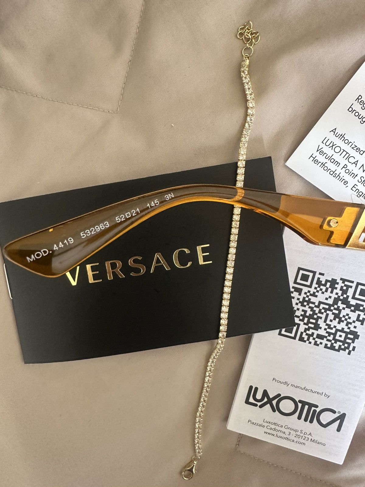 Versace Versace 4419 Amber Sunglasses – Box & Case Size ONE SIZE - 4 Thumbnail