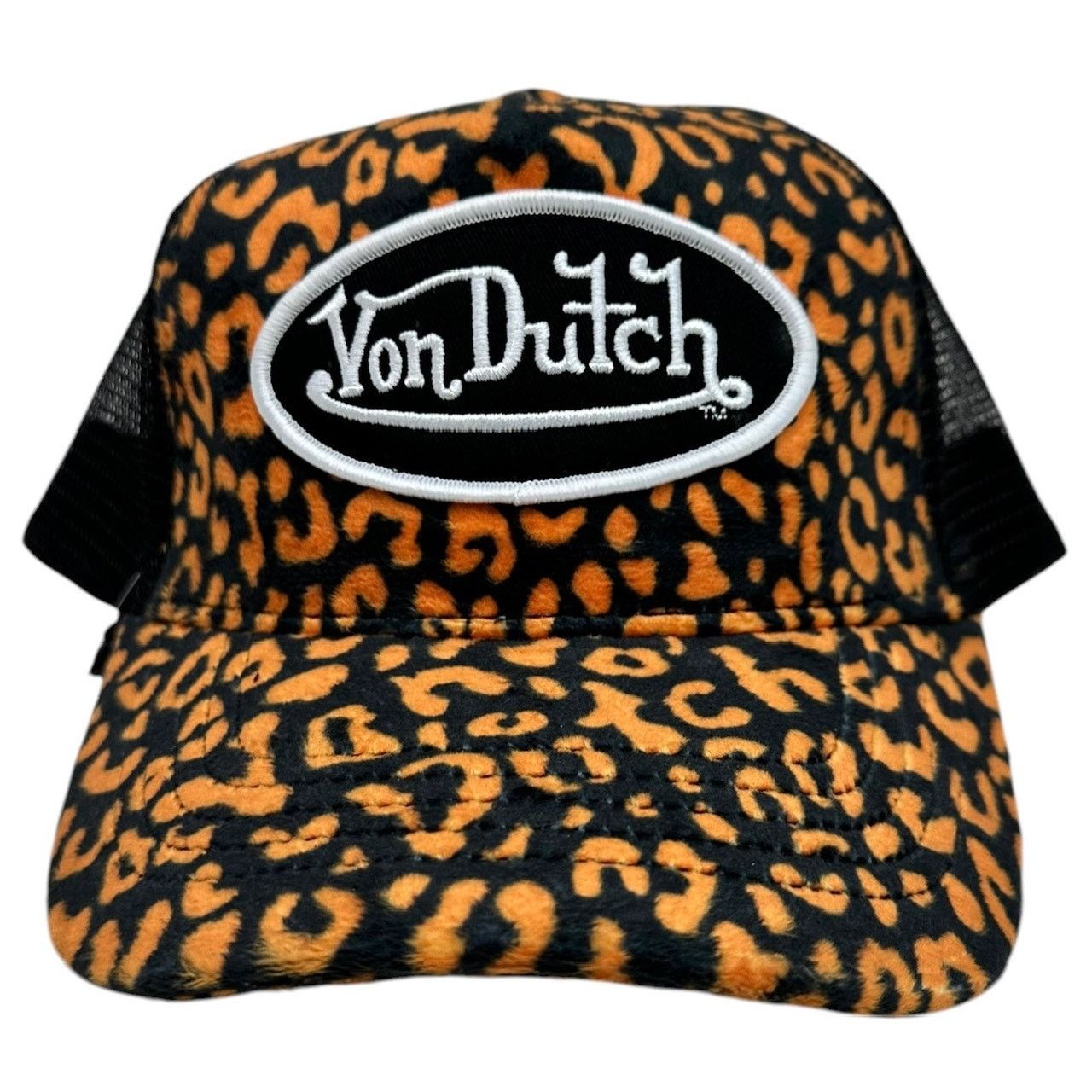 Von Dutch Von Dutch Trucker Hat Orange Cheetah Velvet Snapback Cap Size ONE SIZE - 2 Thumbnail