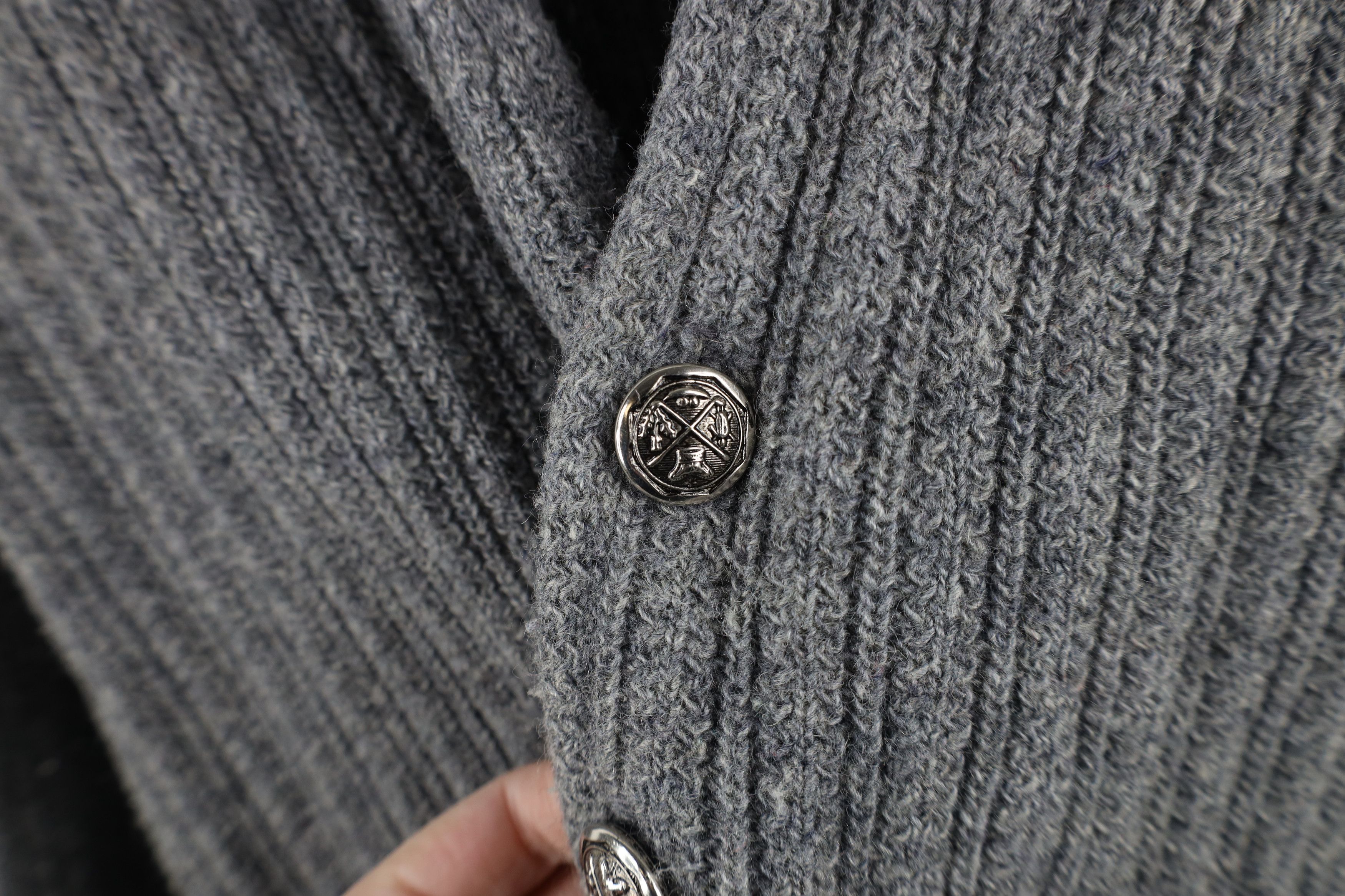 Vintage Vintage 50s Rockabilly Trim Ribbed Knit Cardigan Sweater USA Size US XL / EU 56 / 4 - 5 Thumbnail