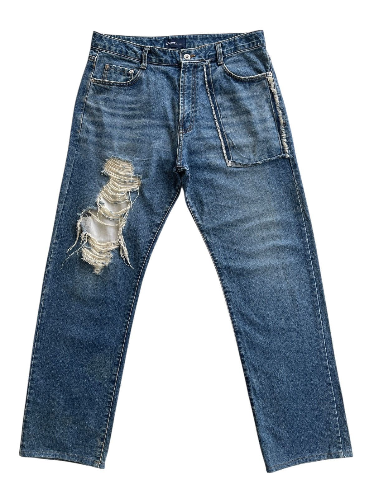 Japanese Brand Joge Martin X Sprawls Distressed Streetwear Denim Size US 33 - 1 Thumbnail