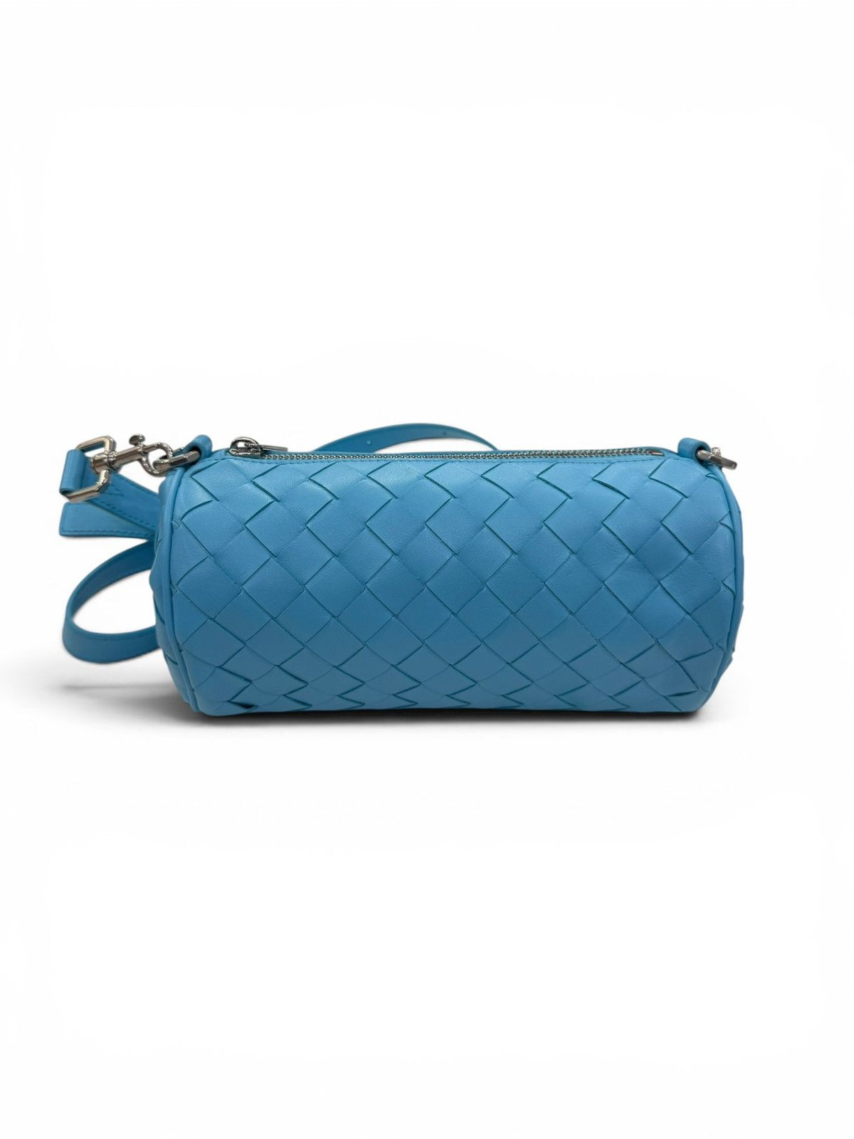 Bottega Veneta Bottega Veneta Mini Barrel Leather Crossbody Bag Baby Blue Size ONE SIZE - 1 Thumbnail