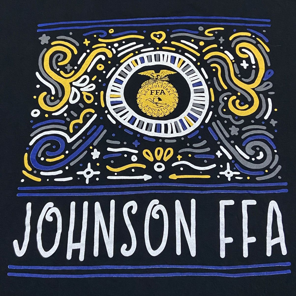 Vintage Johnson FFA Tshirt - Black Size US M / EU 48-50 / 2 - 2 Thumbnail
