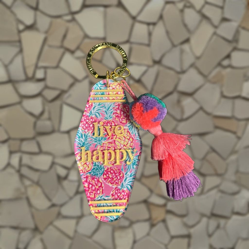 Simply Southern Keychain Women Multicolor Live Happily