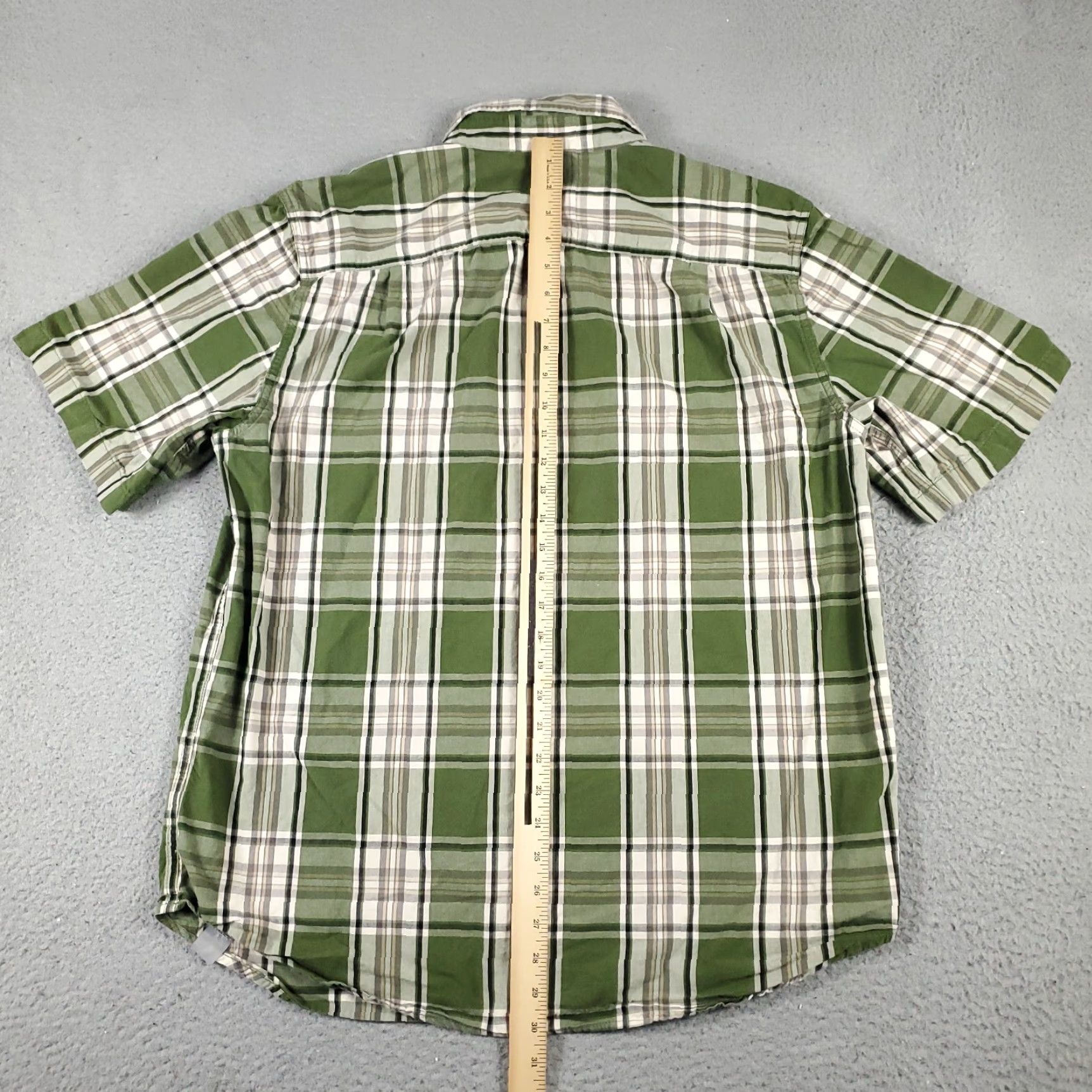 Carhartt VINTAGE Carhartt Shirt Mens L Beige Green Plaid Casual Button Up Short Sleeve Size US L / EU 52-54 / 3 - 4 Thumbnail