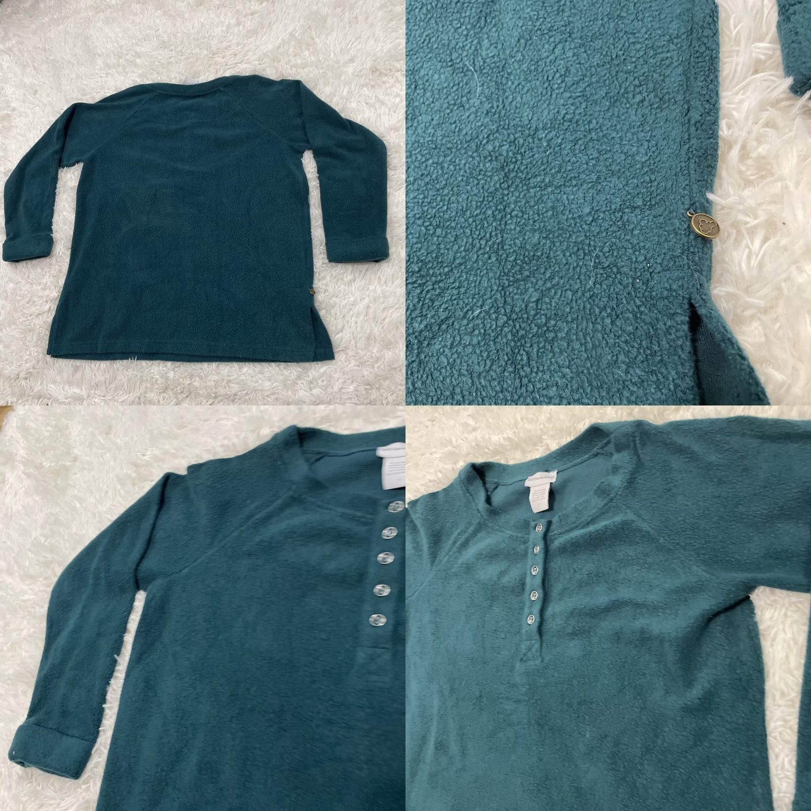 Soft Surroundings SOFT SURROUNDINGS Fleece Sweater Women's L Green Henley Button Long Sleeve Casual Warm Layer 90s Womens Size L / US 10 / IT 46 - 9 Thumbnail