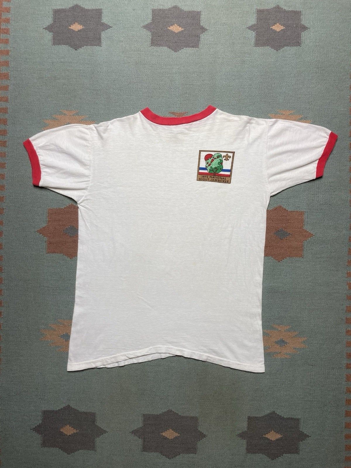 Vintage 70s ringer t shirt BSA Boy Scout national jamboree 1973 XL Size US XL / EU 56 / 4 - 1 Thumbnail