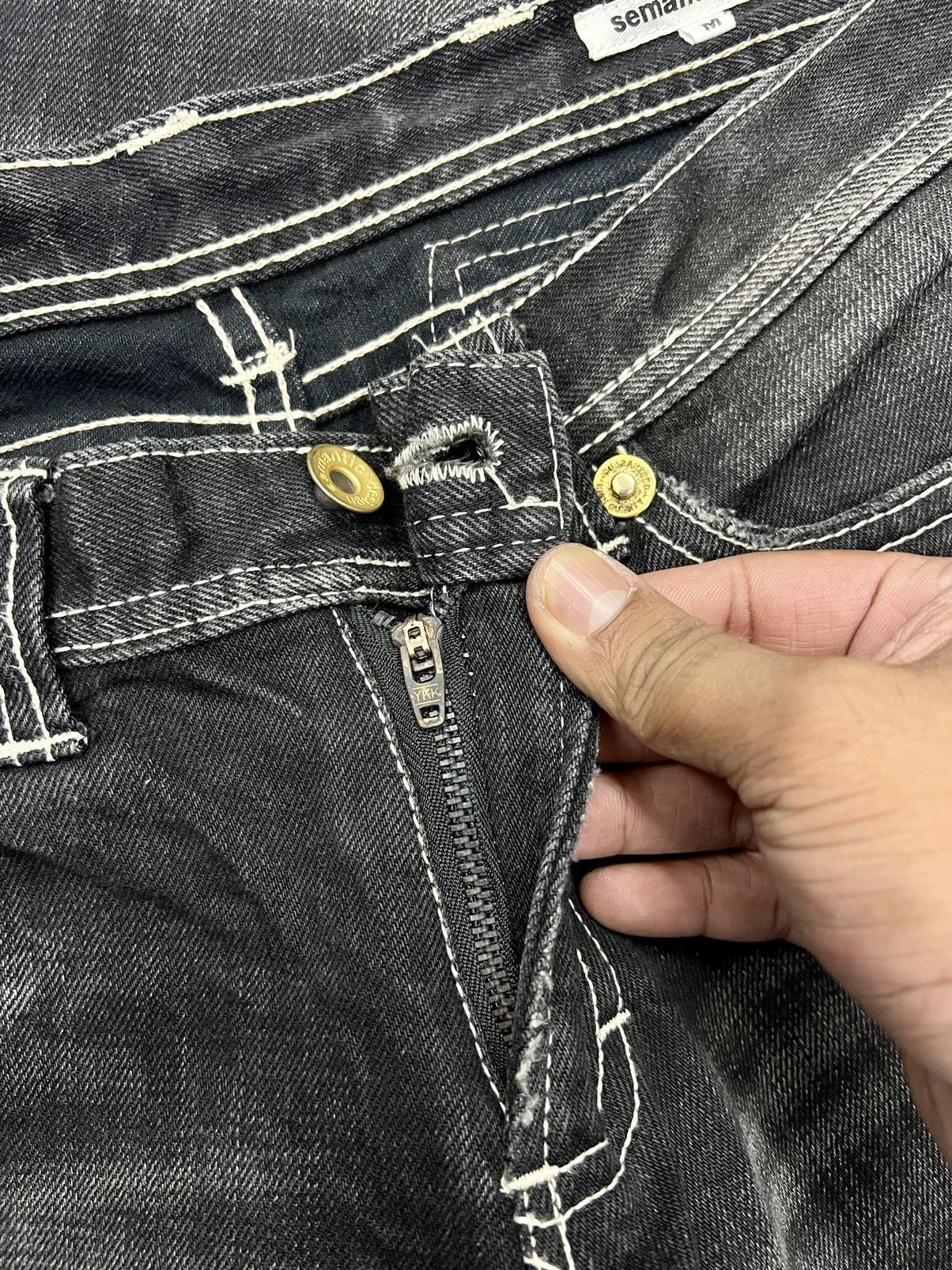 If Six Was Nine SEMANTIC DESIGN SMOKED BLACK DENIM Size US 32 / EU 48 - 7 Thumbnail