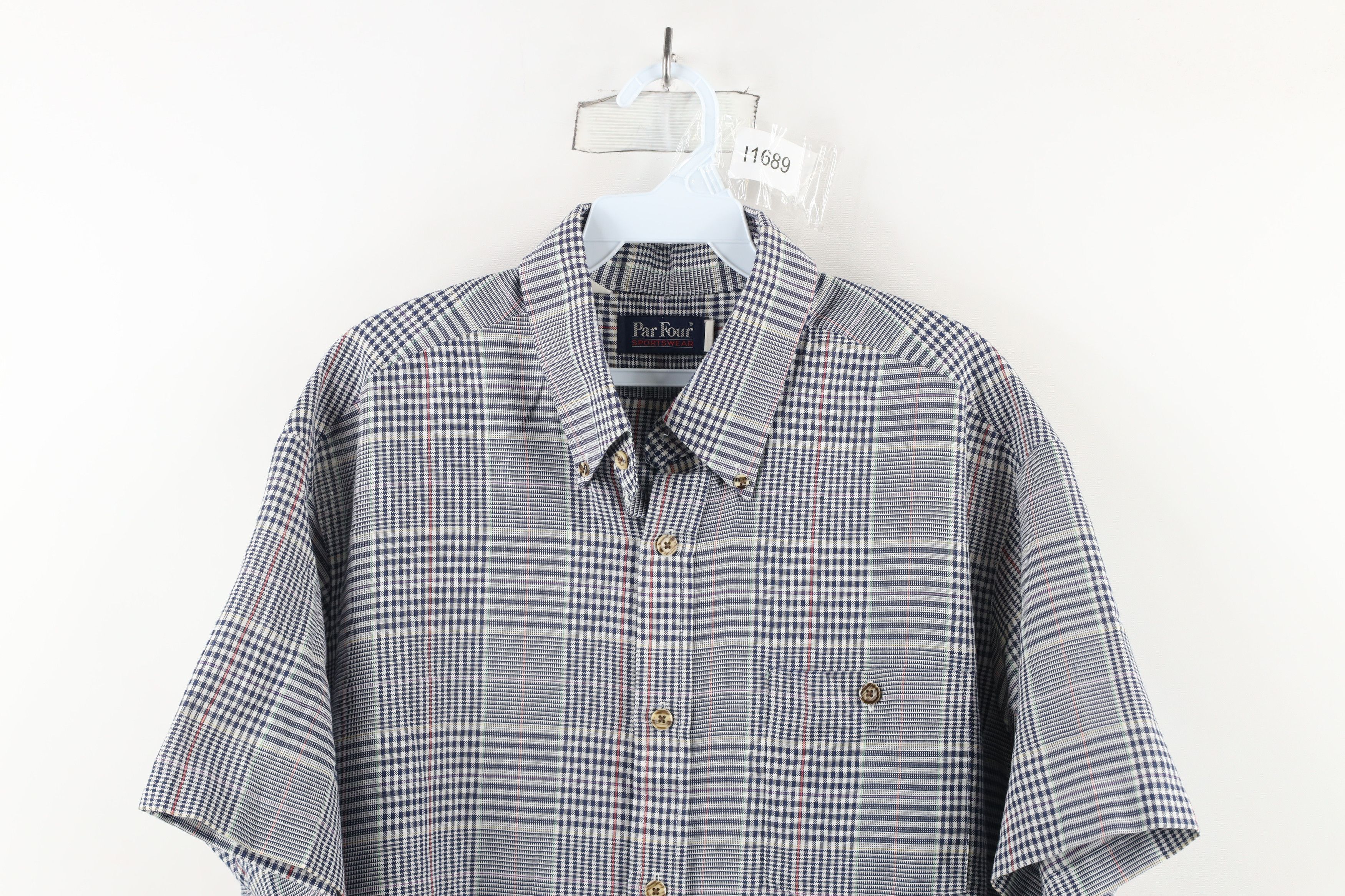 Vintage Vintage 90s Streetwear Plaid Houndstooth Button Shirt USA Size US XL / EU 56 / 4 - 2 Thumbnail