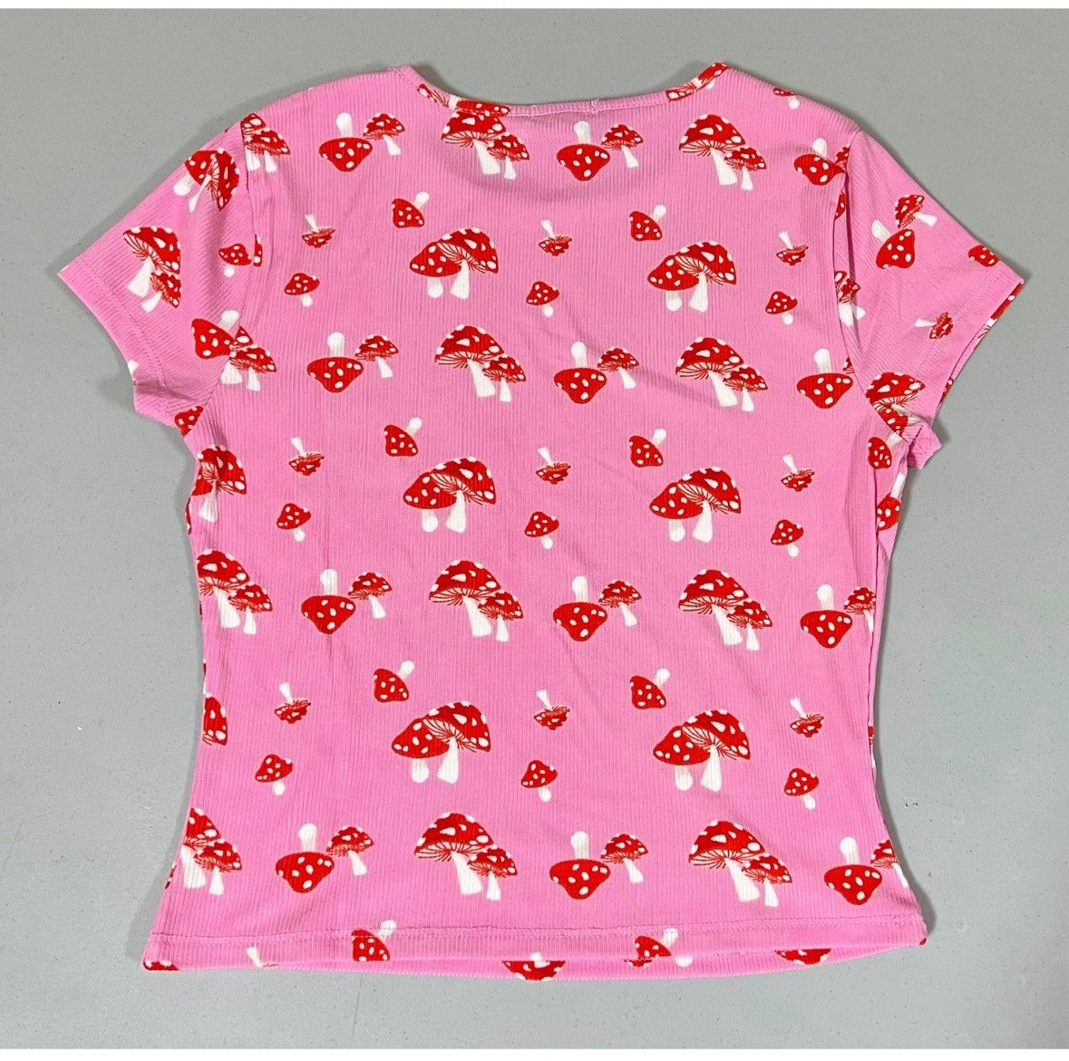 Japanese Brand Pink Mushroom Fairycore Print Tee Shirt Top Blouse Size S 🍄✨ Size S / US 4 / IT 40 - 4 Thumbnail