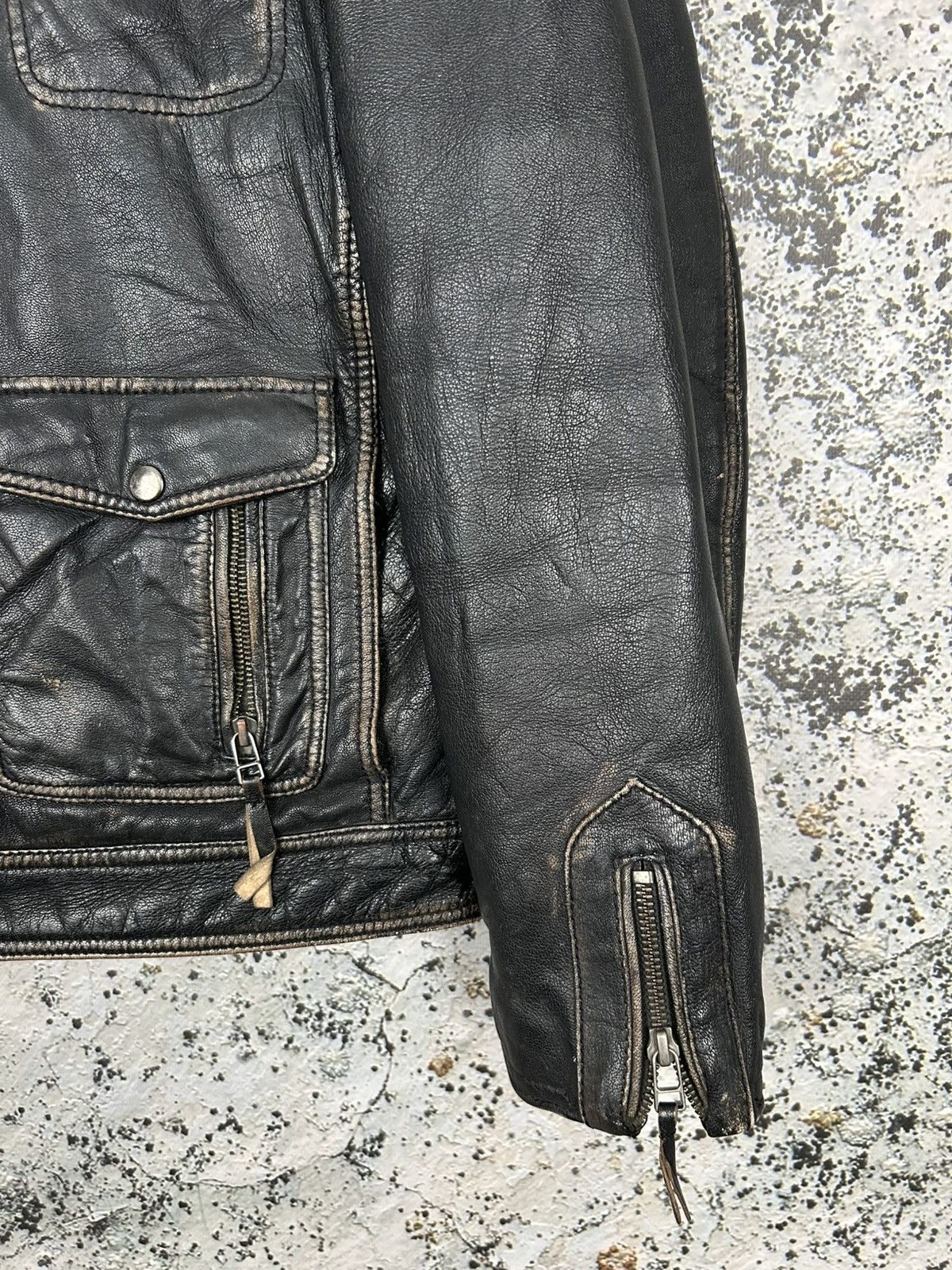 Genuine Leather Avant Garde Genuine Leather Jacket Grunge Punk Rock Metal Size US M / EU 48-50 / 2 - 5 Thumbnail