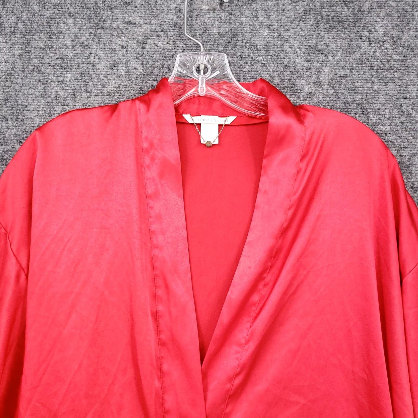 Victoria's Secret Victoria's Secret Robe Kimono Womens S Red Satin 3/4 Sleeve Tie Lingerie 90s Theme Vintage not Vintage Size ONE SIZE - 3 Thumbnail