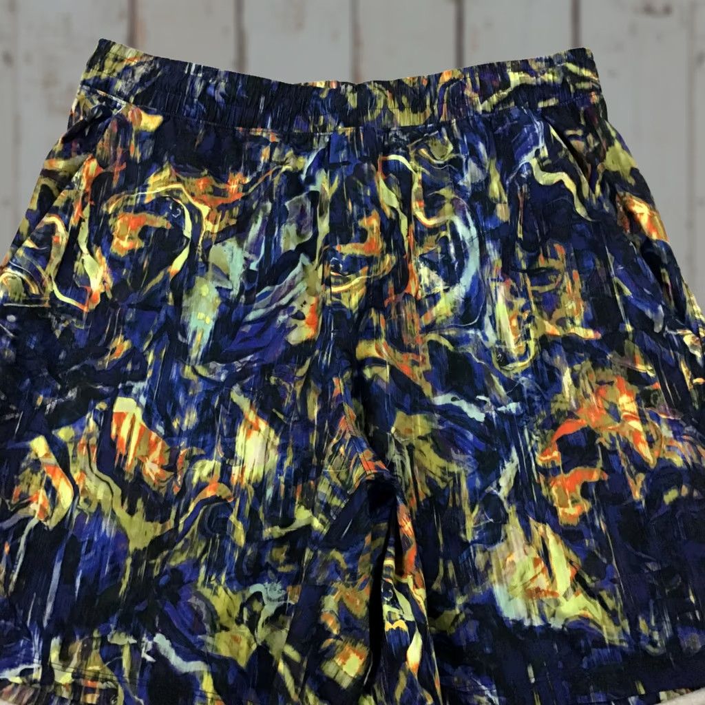 Lululemon Lululemon Shorts Men L Hyper Flow Pace Breaker Blue Geometric Drawstring Pockets Athletic Running L Size US 33 - 1 Thumbnail