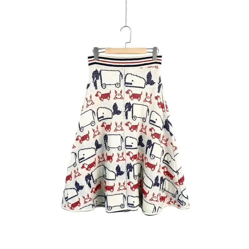 Thom Browne Thom Browne Multi-Color Wool Midi Skirt 0089 Size 28" / US 6 / IT 42 - 1 Thumbnail