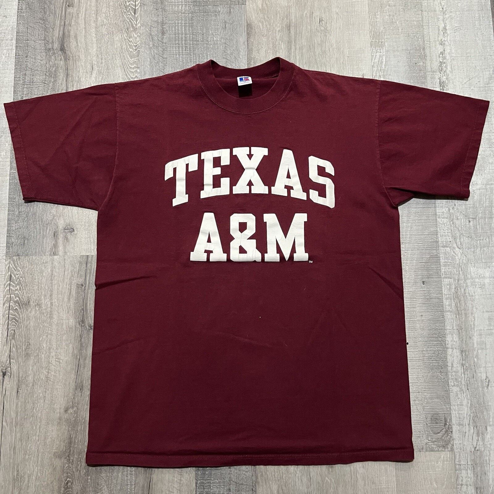 Russell Athletic VTG Texas A&M Aggies T Shirt 90s Big Graphic Red College Tee Size US XL / EU 56 / 4 - 1 Thumbnail