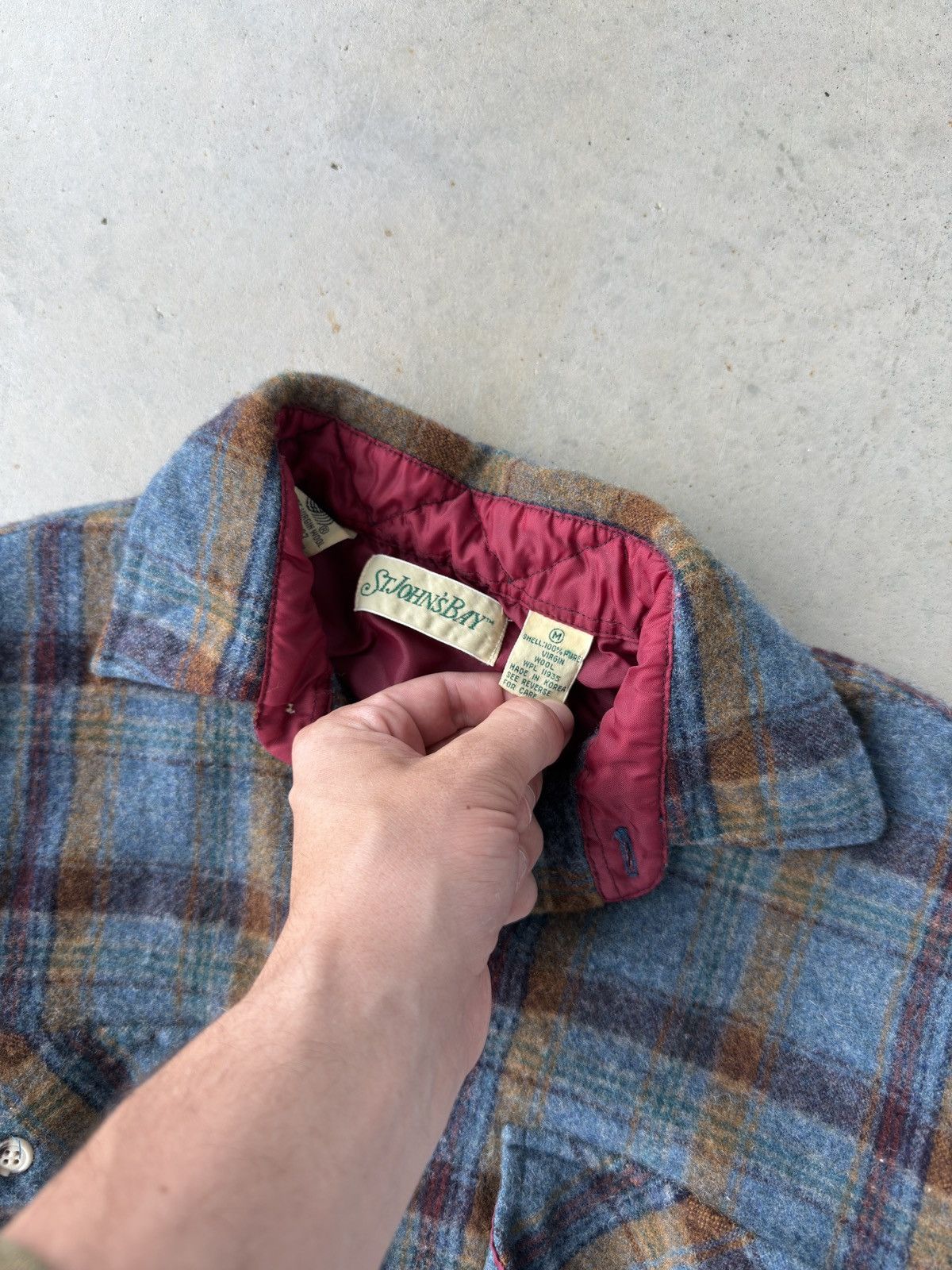 Vintage Vintage 90s St. John’s Bay Blue Plaid Wool Flannel Size US M / EU 48-50 / 2 - 4 Thumbnail