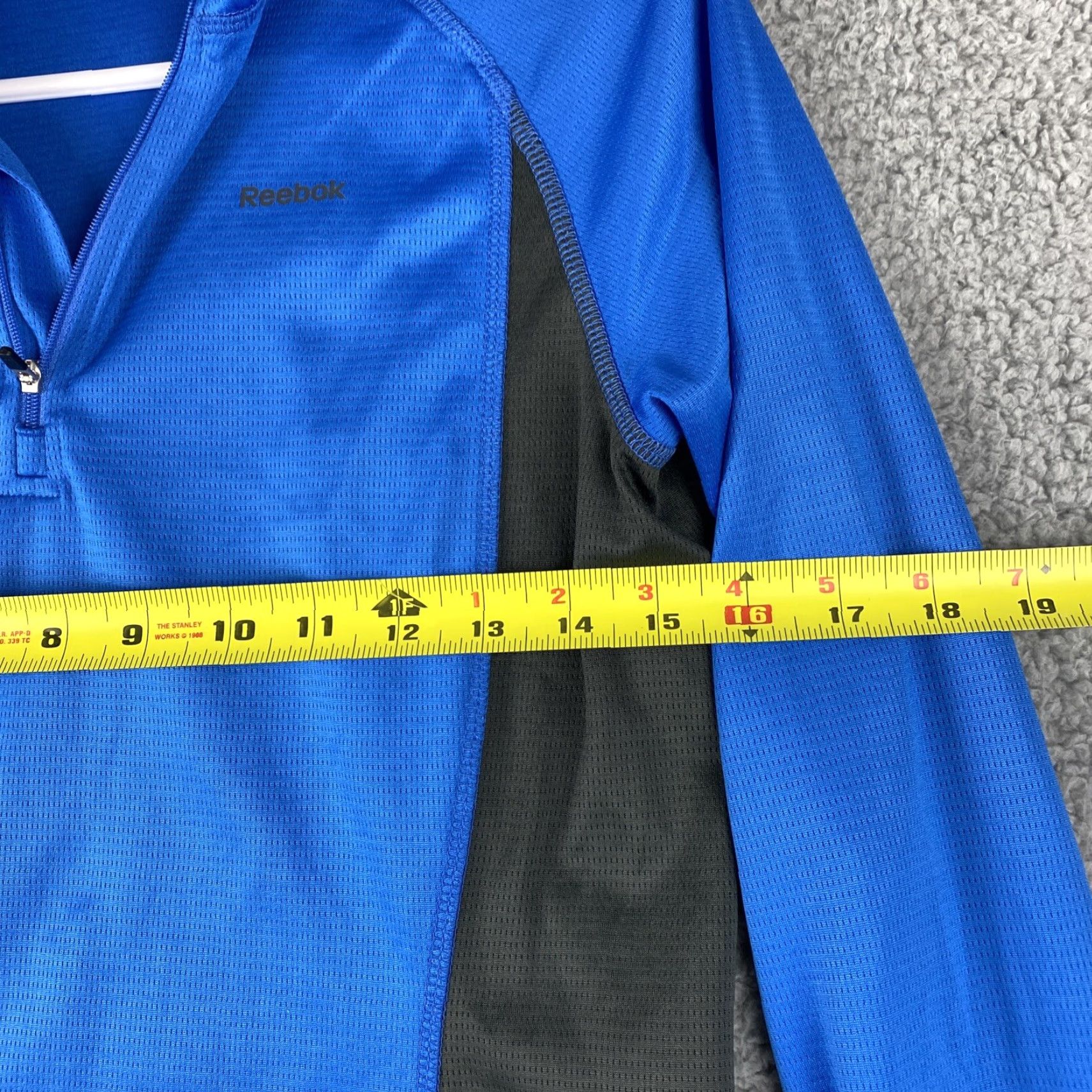 Reebok Reebok Womens Medium 1/4 Zip Running Shirt Stretch Top Thumbhole Blue 38-51 Size M / US 6-8 / IT 42-44 - 6 Thumbnail