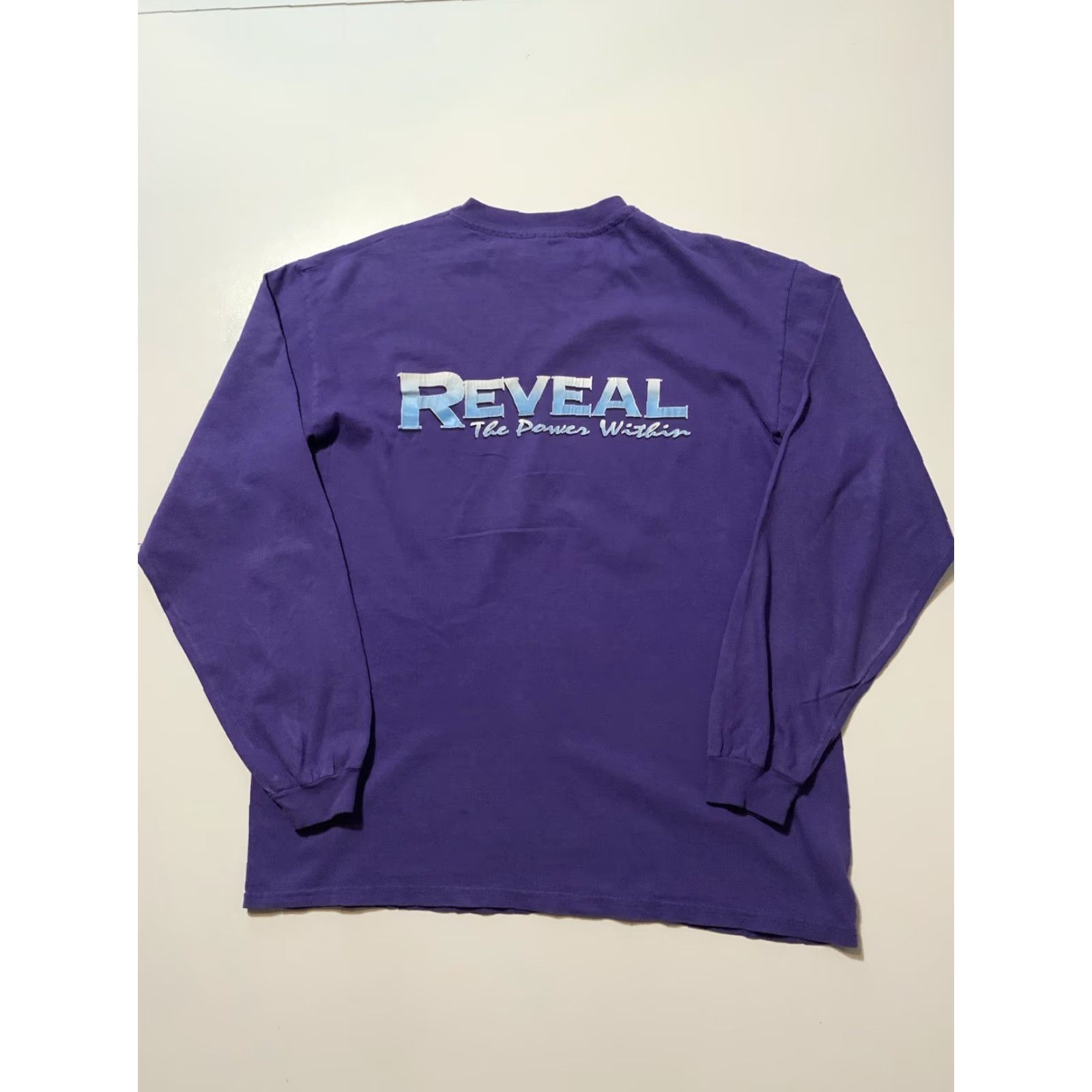 Hanes VINTAGE 90s Reveal The Power Within Purple L/S Hanes Beefy T Graphic T-Shirt LG Shirt Mens Size US S / EU 44-46 / 1 - 2 Thumbnail