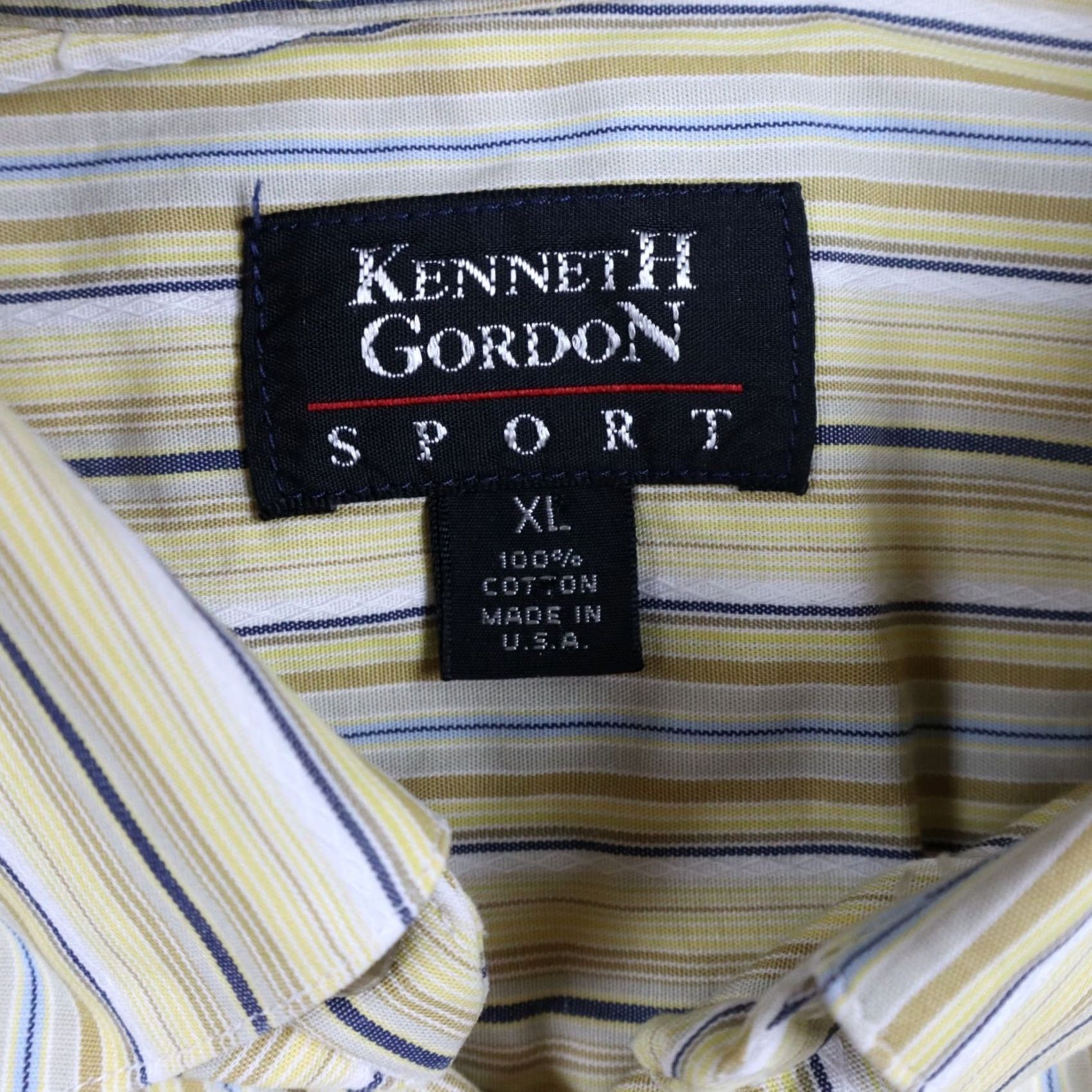 Vintage Kenneth Gordon Sport Shirt Mens XL Pocket Button Up Yellow Striped Long Sleeve Size US XL / EU 56 / 4 - 3 Thumbnail
