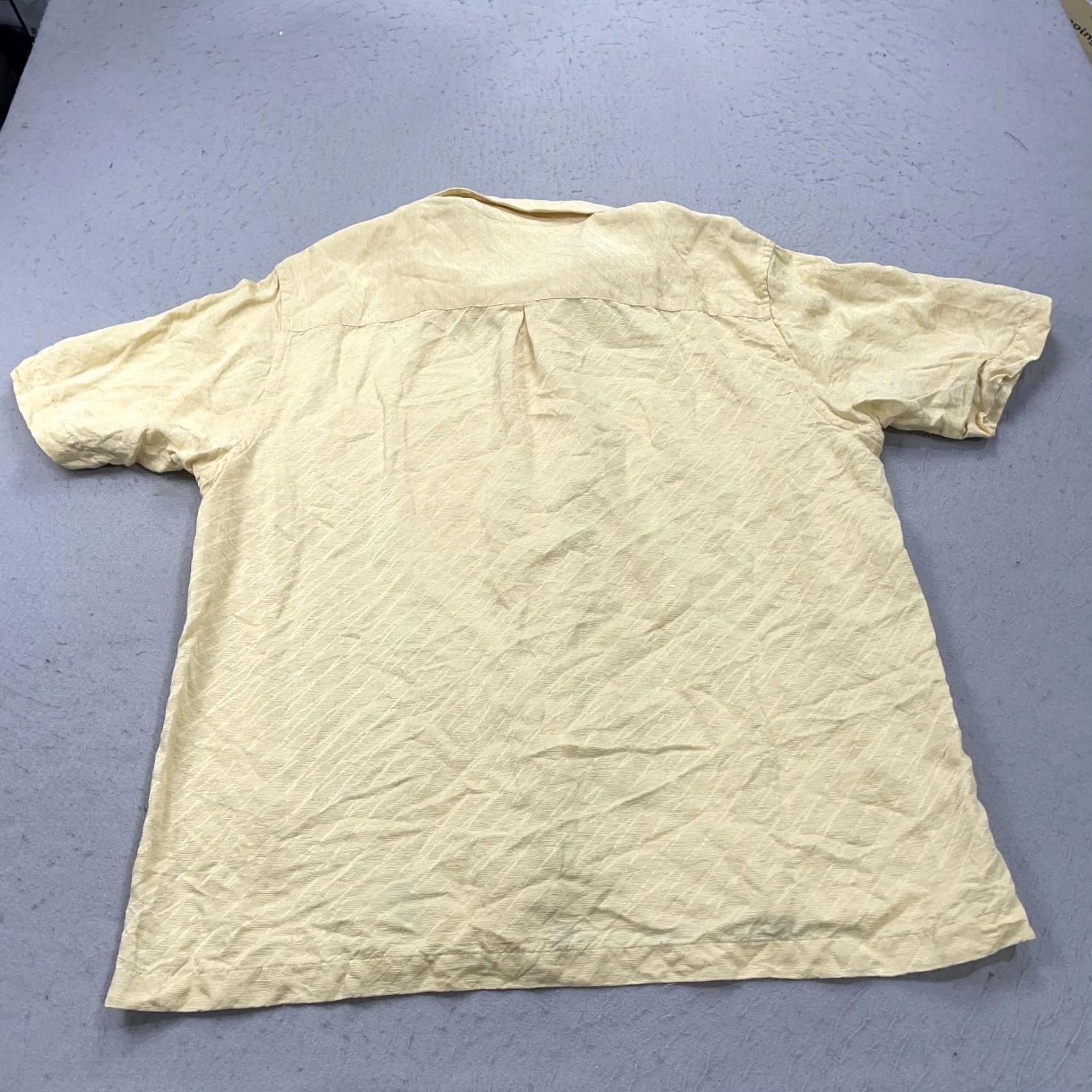 Vintage VINTAGE Jhane Barnes Shirt Mens L Yellow Silk Linen 90s Camp Collar Button-Up Short Sleeve Size US L / EU 52-54 / 3 - 5 Thumbnail