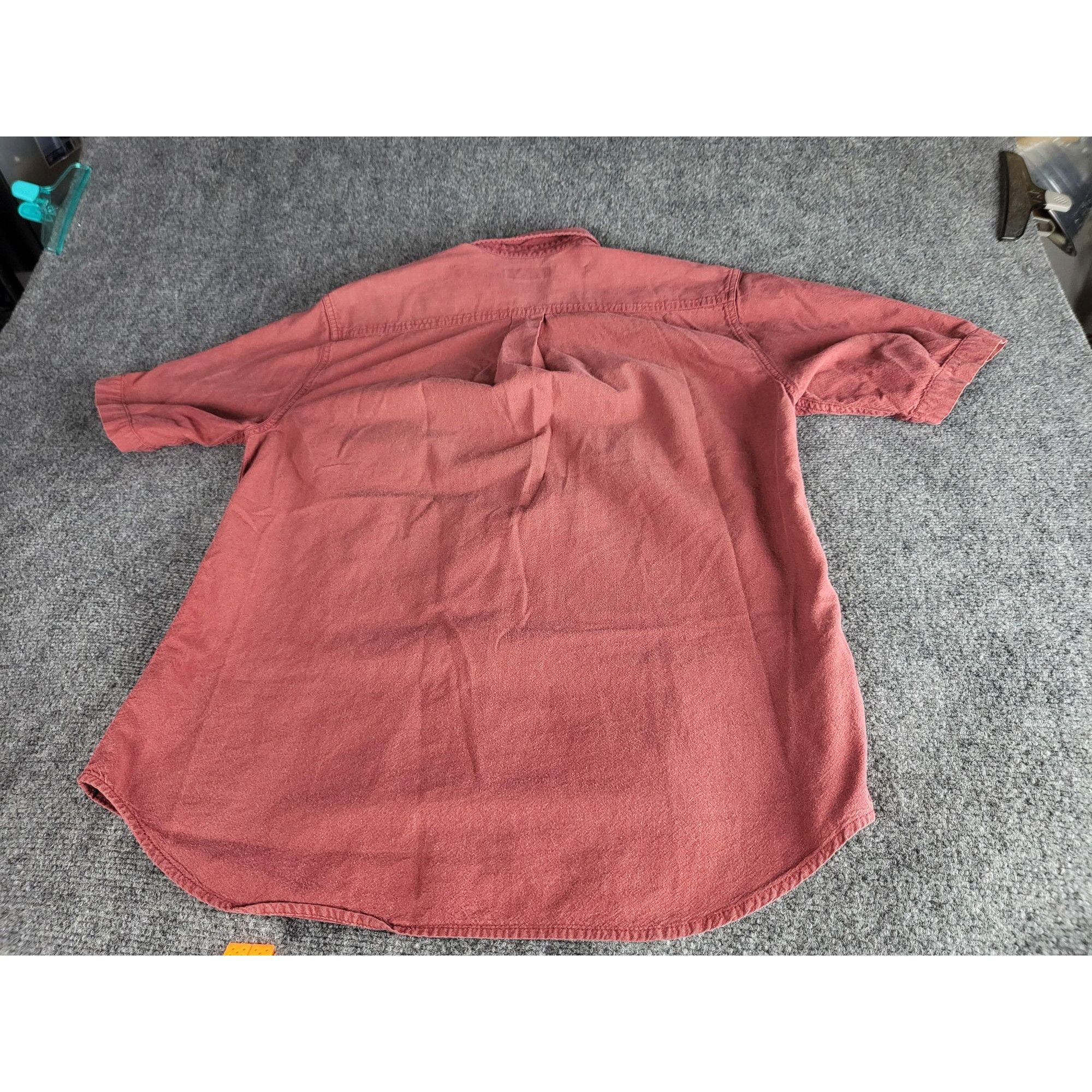 Carhartt Carhartt Button Up Shirt Mens M Crimson Solid Short Sleeve S Size US M / EU 48-50 / 2 - 2 Thumbnail