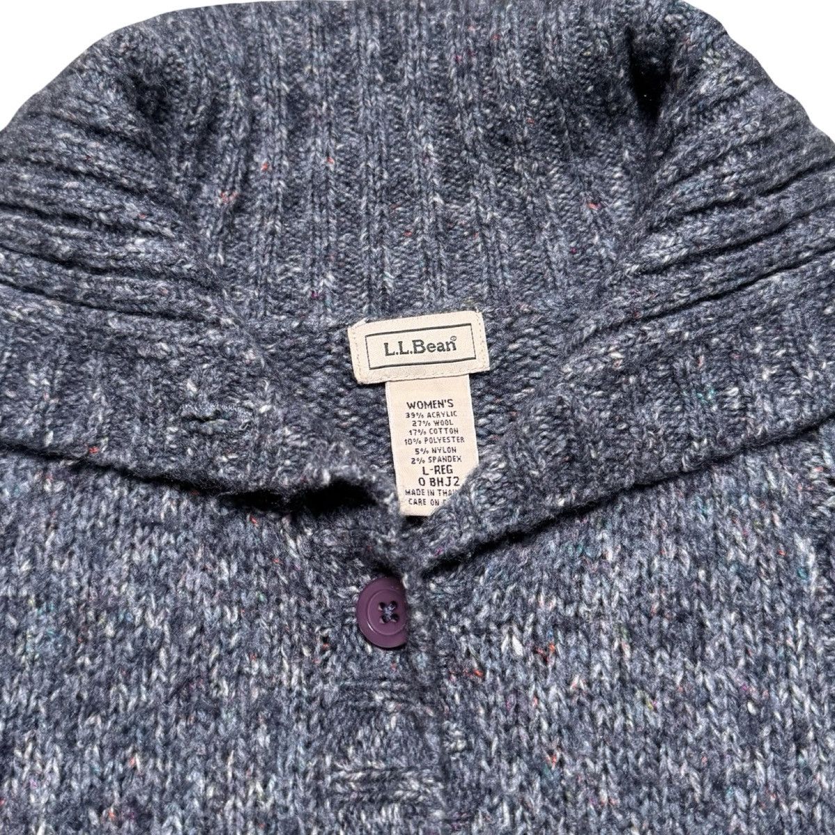 L.L. Bean LL Bean Cardigan Women M Wool Blend Cable Knit Sweater Size M / US 6-8 / IT 42-44 - 3 Thumbnail