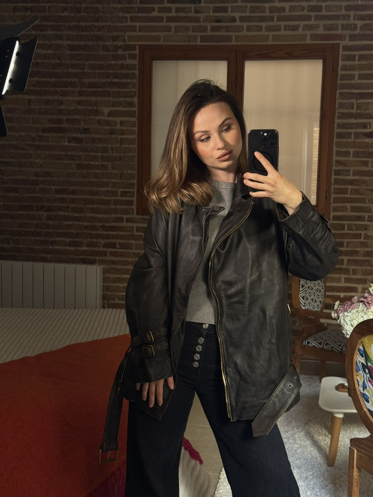 Pinko Pinko Bora Chiodo Leather Jacket Black Size S / US 4 / IT 40 - 11 Thumbnail