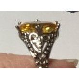 Other Yellow Citrine Oval Gemstone Ring With Intricate Silver Fili Size ONE SIZE - 6 Thumbnail